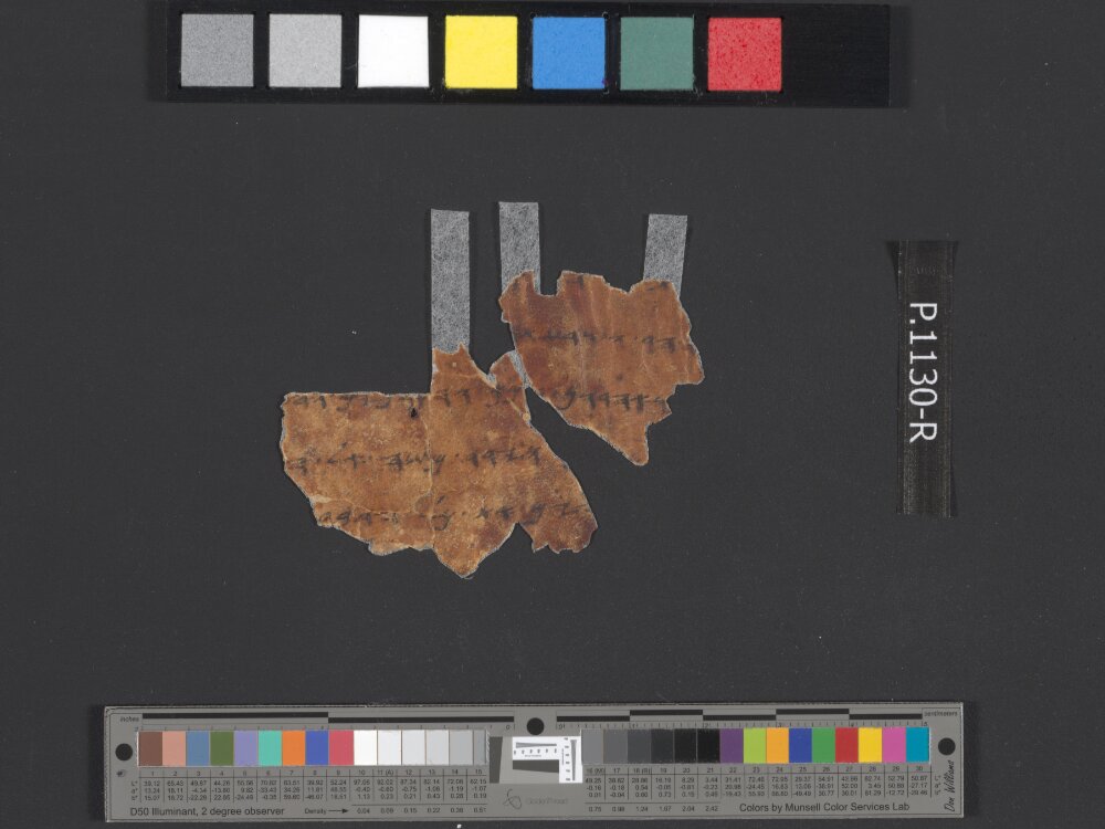 4QpaleoExodus m (Scan 4) showing Exodus 16:32 from Late Hasmonean Period (c. 100–25 BC) found in Qumran, Cave 4, currently housed at Rockefeller Museum, Jerusalem