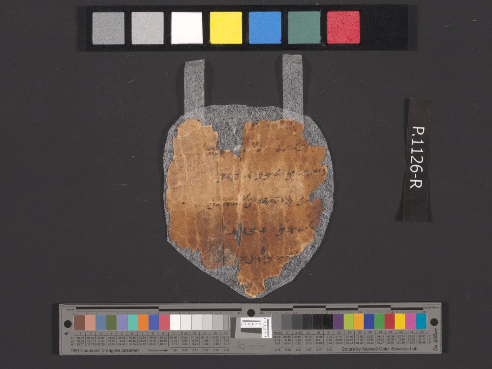4QpaleoExodus m (Scan 7) showing Exodus 12:21 from Late Hasmonean Period (c. 100–25 BC) found in Qumran, Cave 4, currently housed at Rockefeller Museum, Jerusalem