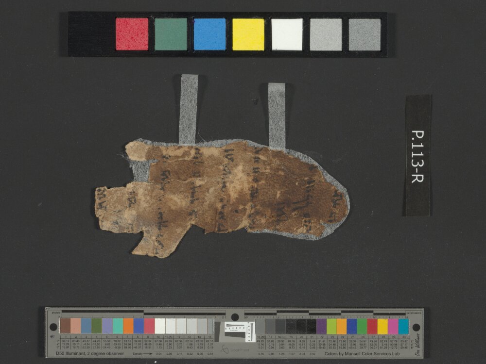 4Q Commentary on Genesis C showing Genesis 22:5 from Late 1st Century BC – Early 1st Century AD found in Qumran, Cave 4, currently housed at Rockefeller Museum, Jerusalem