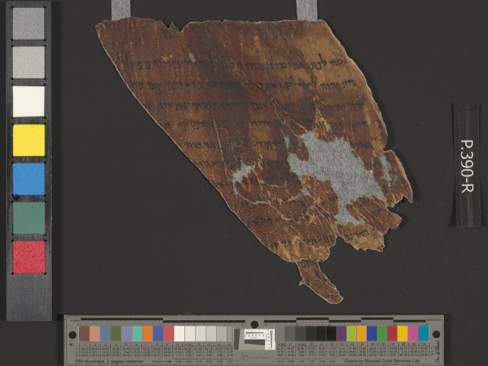 4Q Deuteronomy b showing Deuteronomy 31:28 from Mid-2nd Century BC – Early 1st Century BC found in Qumran, Cave 4, currently housed at Rockefeller Museum, Jerusalem