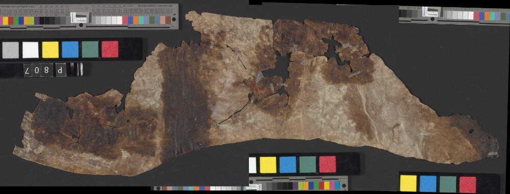 4Q Reworked Pentateuch c (Scan 2) showing Exodus 38:3 from c. 75–50 BC found in Qumran, Cave 4, currently housed at Rockefeller Museum, Jerusalem