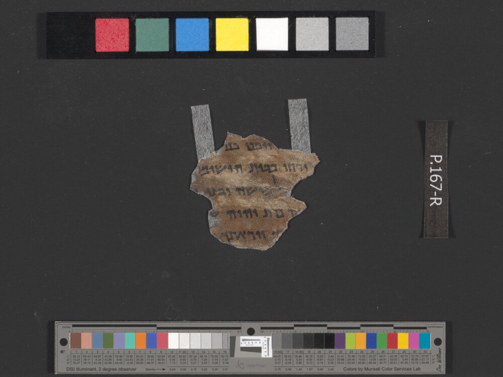 4QApocryphon of Joshua a showing Deuteronomy 34:8 from Early 1st Century AD (c. 20–50 AD) found in Qumran, Cave 4, currently housed at Rockefeller Museum, Jerusalem
