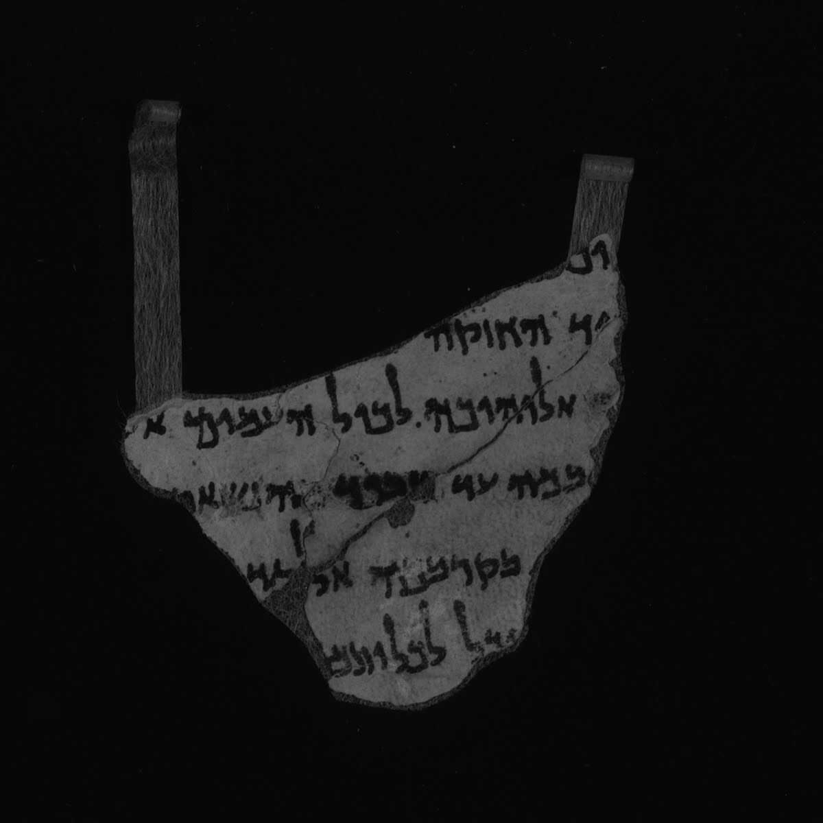 4Q Deuteronomy m (Scan 2) showing Deuteronomy 4:33 from Late 1st Century BC found in Qumran, Cave 4, currently housed at Rockefeller Museum, Jerusalem