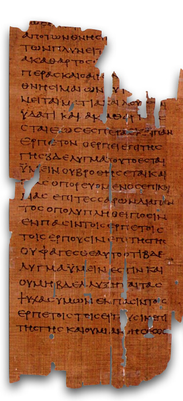 Schøyen Collection MS 2649 (Rahlfs 830) showing Leviticus 11:39 from Late 2nd Century AD - Mid-3rd Century AD found in Fayum or Aphroditopolis, Egypt, currently housed at Schøyen Collection, Oslo