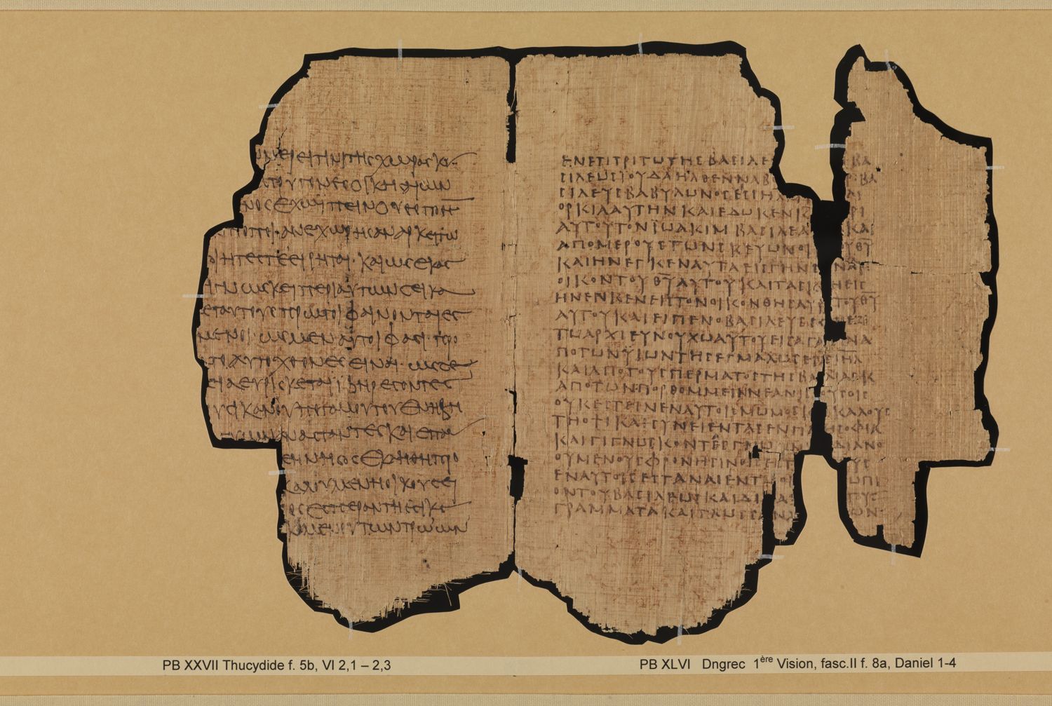 Papyrus Bodmer XLV / XLVI showing Daniel 13:59 from 3rd - 4th Century AD, currently housed at Fondation Bodmer, Cologny