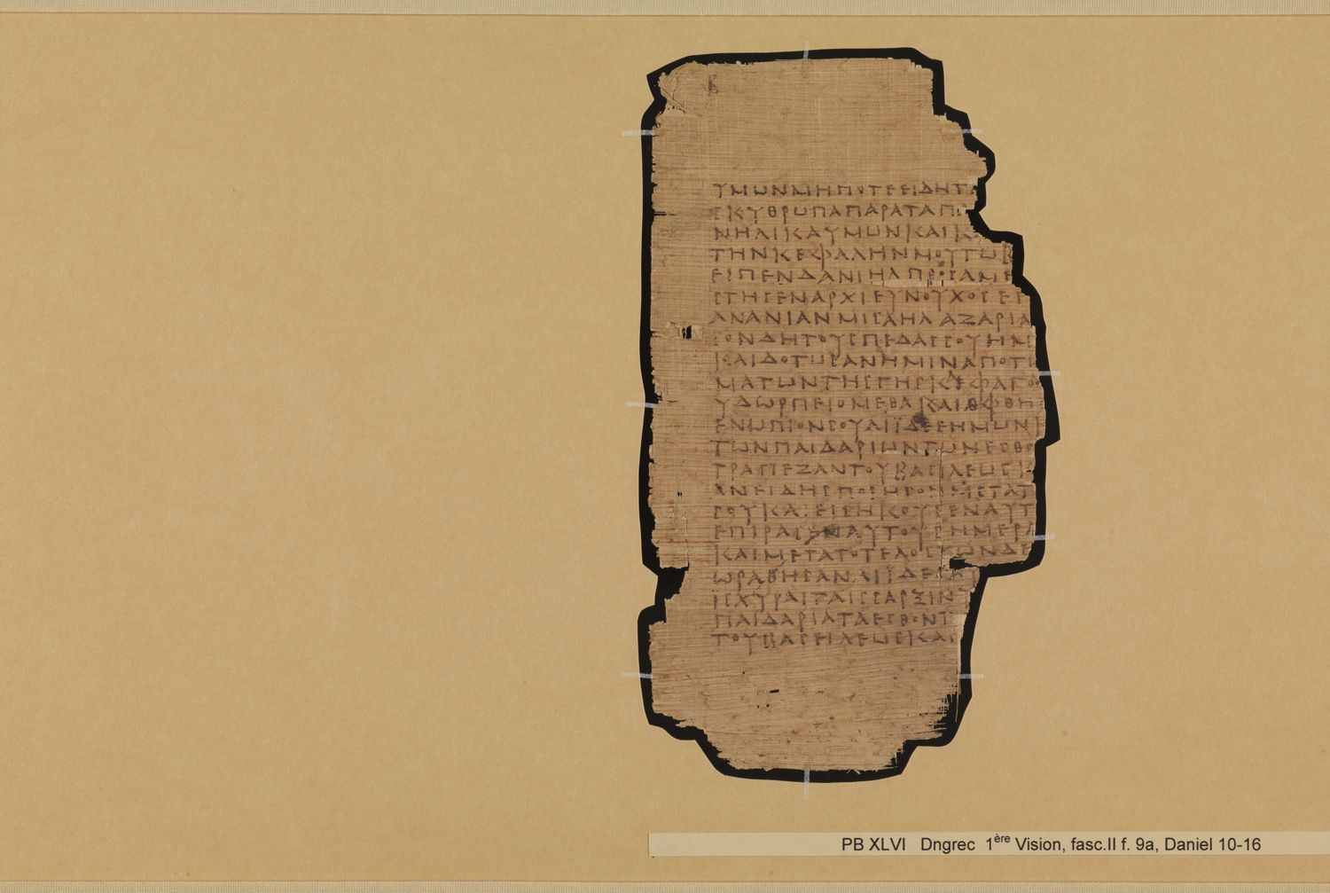 Papyrus Bodmer XLV / XLVI showing Daniel 1:4 from 3rd - 4th Century AD, currently housed at Fondation Bodmer, Cologny