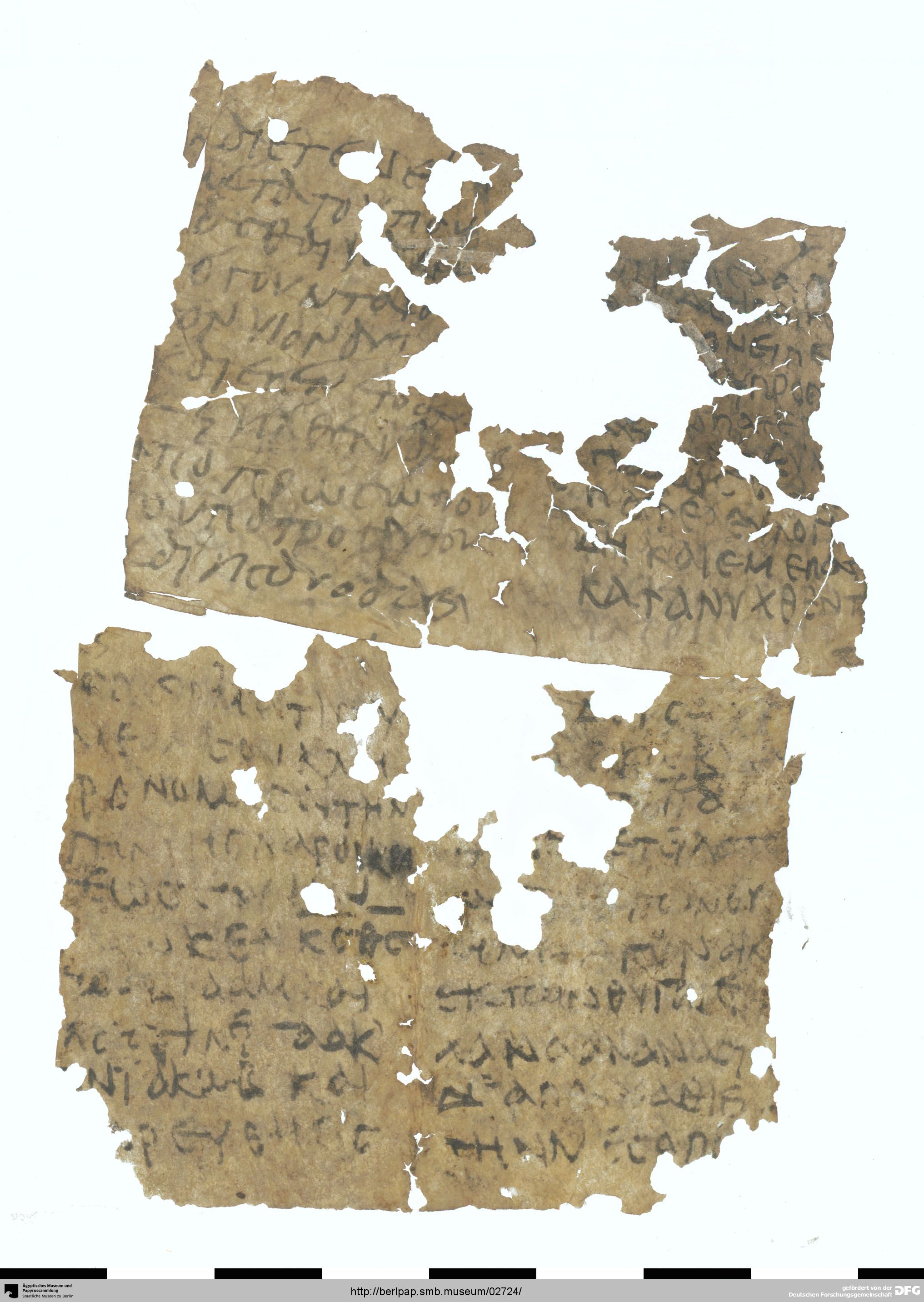 P. Berol. 9778 showing Genesis 27:39 from 3rd - 4th Century AD found in Egypt, currently housed at Ägyptisches Museum und Papyrussammlung, Berlin, Germany