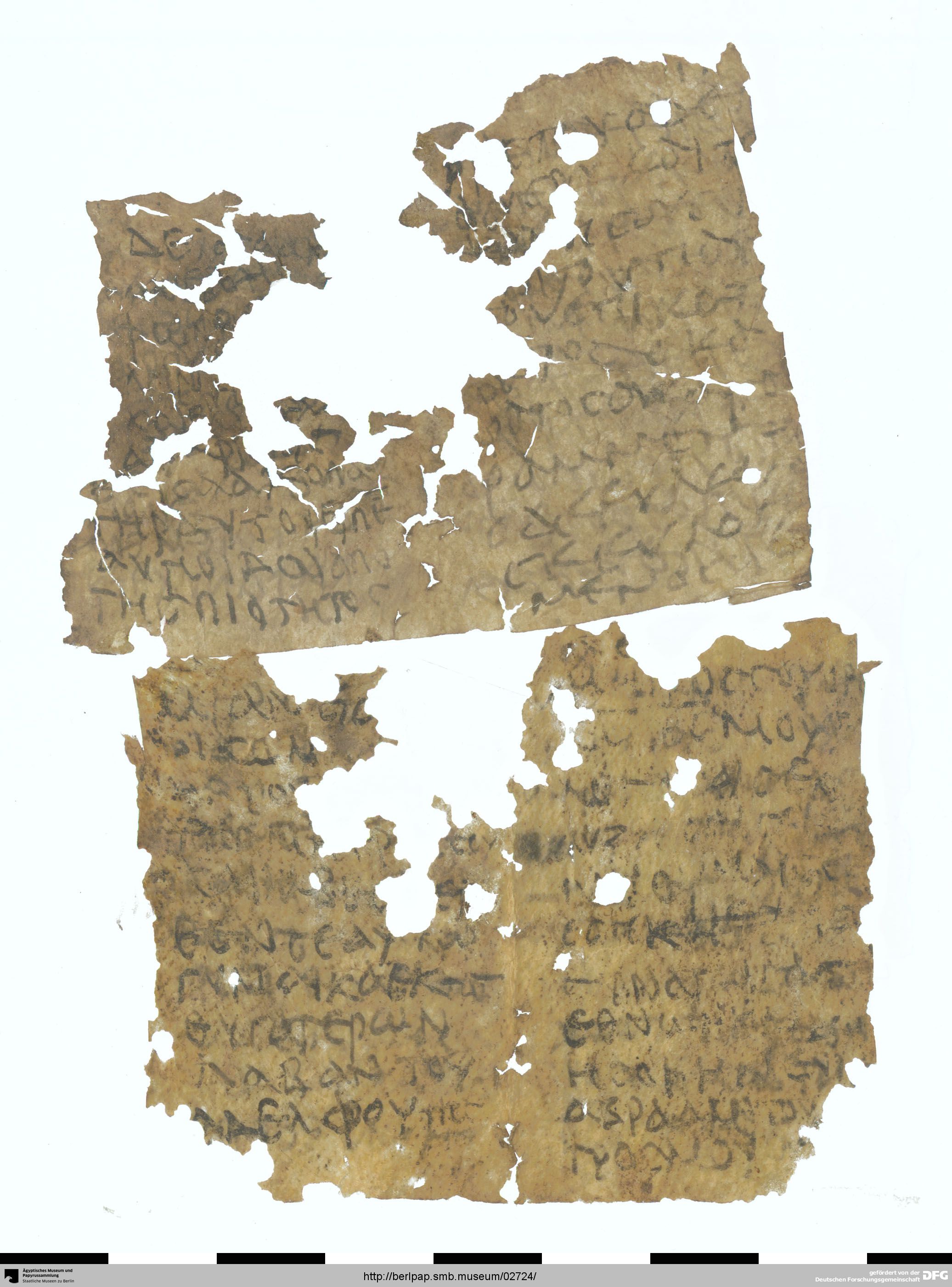 P. Berol. 9778 showing Genesis 28:2 from 3rd - 4th Century AD found in Egypt, currently housed at Ägyptisches Museum und Papyrussammlung, Berlin, Germany