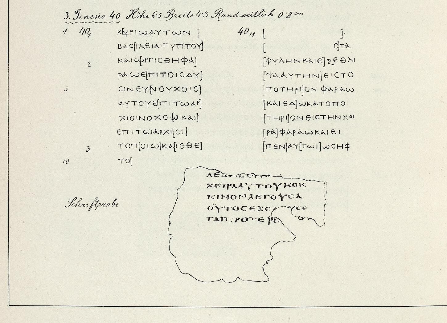 Rahlfs 949 (Scan 2) showing Genesis 40:2 from Late 4th - Early 5th Century AD, currently housed at Austrian National Library, Vienna