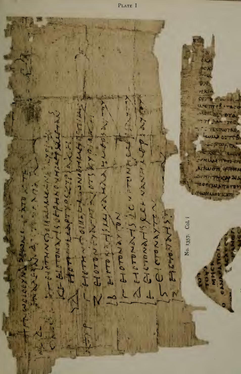 Papyrus Oxyrhynchus 1351 showing Leviticus 27:16 from 4th Century AD found in Oxyrhynchus, Egypt, currently housed at Ambrose Swasey Library, Rochester, New York