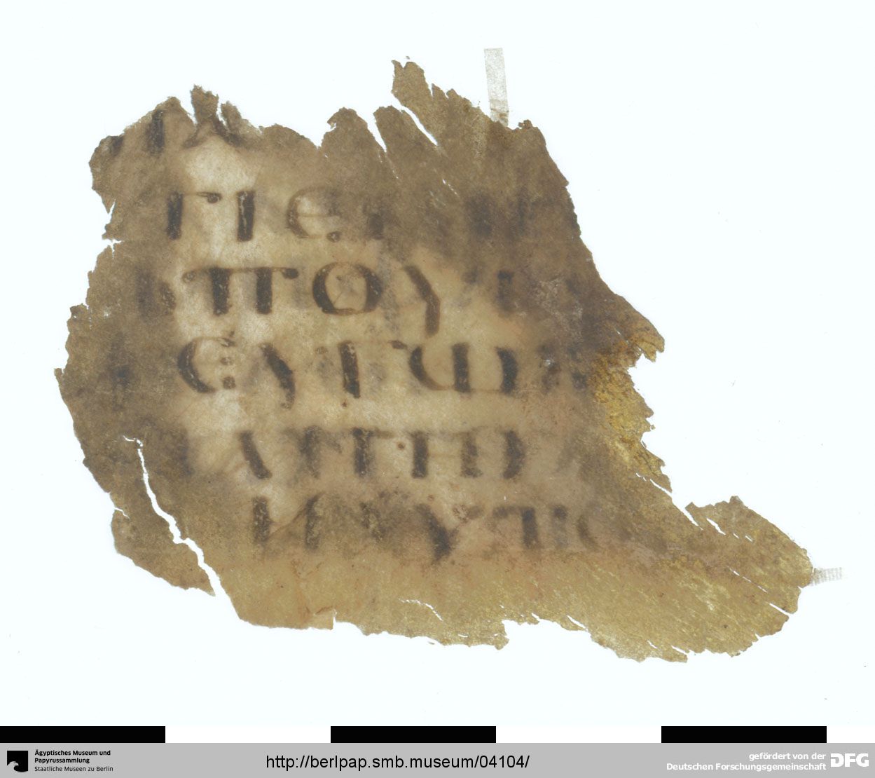 Papyrus 956 (PSI X 1164 / P. Berol. 16354) showing Jonah 3:4 from 4th Century AD, currently housed at Laurentian Library, Florence & Ägyptisches Museum, Berlin