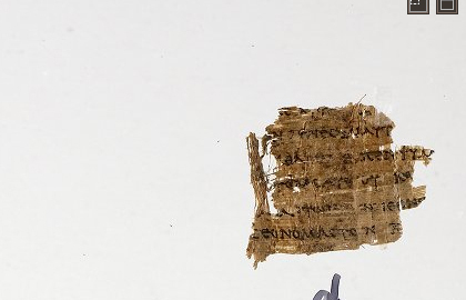 Papyrus Rylands 458 showing Deuteronomy 26:19 from Mid-2nd Century BC found in Fayum, Egypt, currently housed at John Rylands Library, Manchester