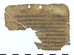 Rahlfs 959 showing Genesis 13:8 from 4th - 5th Century AD found in Egypt, currently housed at Ägyptisches Museum und Papyrussammlung, Berlin