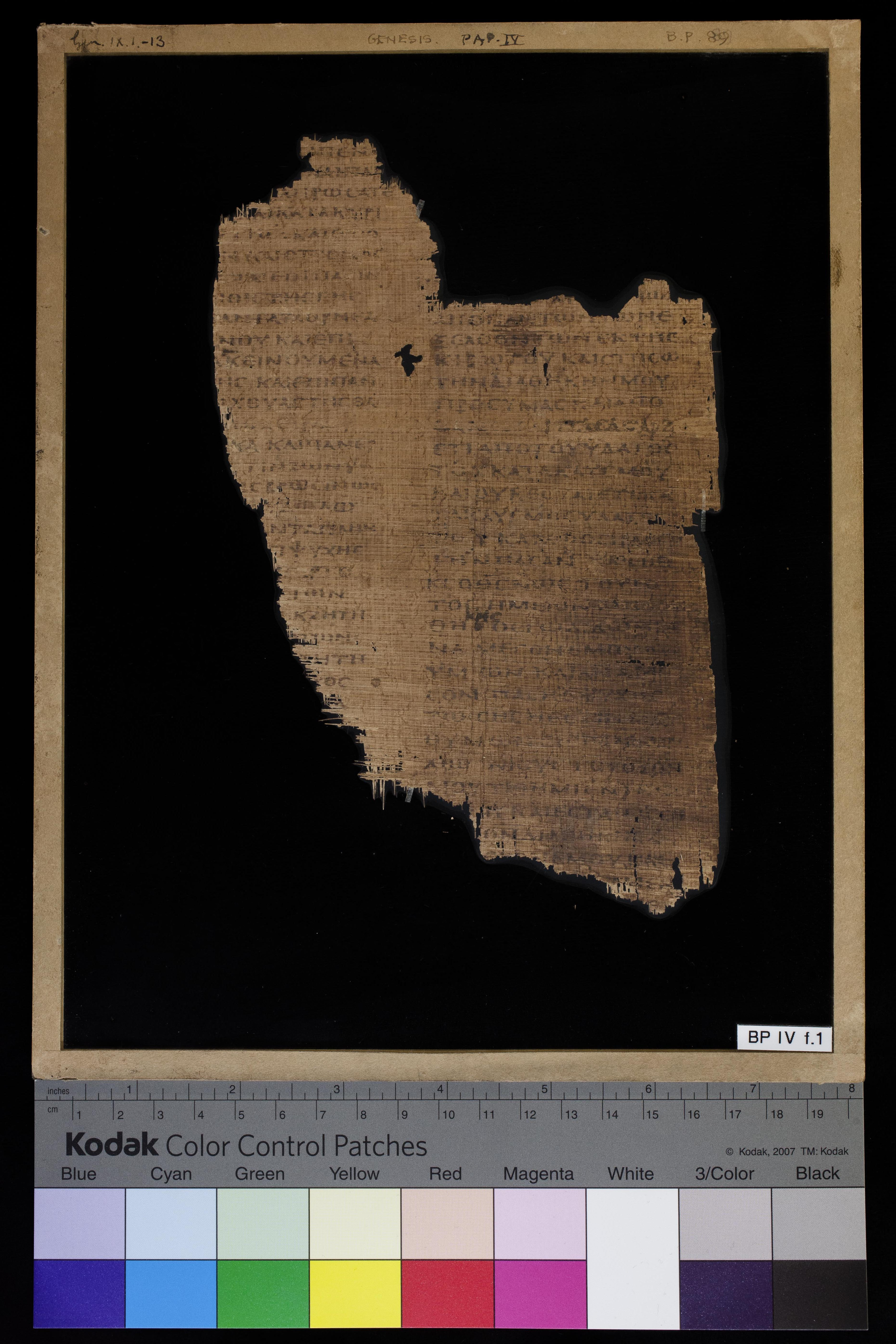 Papyrus Chester Beatty IV (Rahlfs 961) showing Genesis 9:13 from 4th Century AD found in Egypt, currently housed at Chester Beatty Library, Dublin
