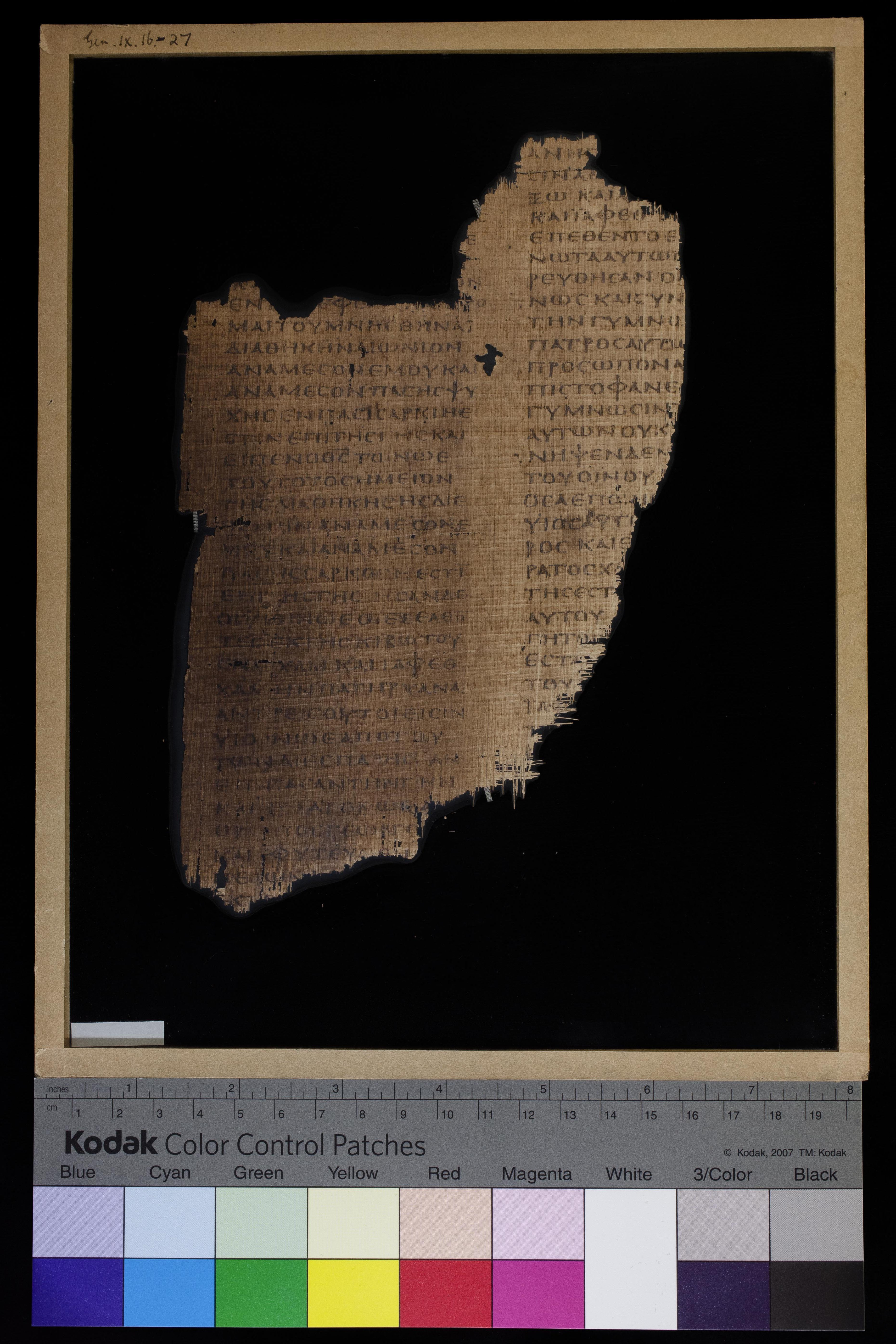 Papyrus Chester Beatty IV (Rahlfs 961) showing Genesis 9:22 from 4th Century AD found in Egypt, currently housed at Chester Beatty Library, Dublin