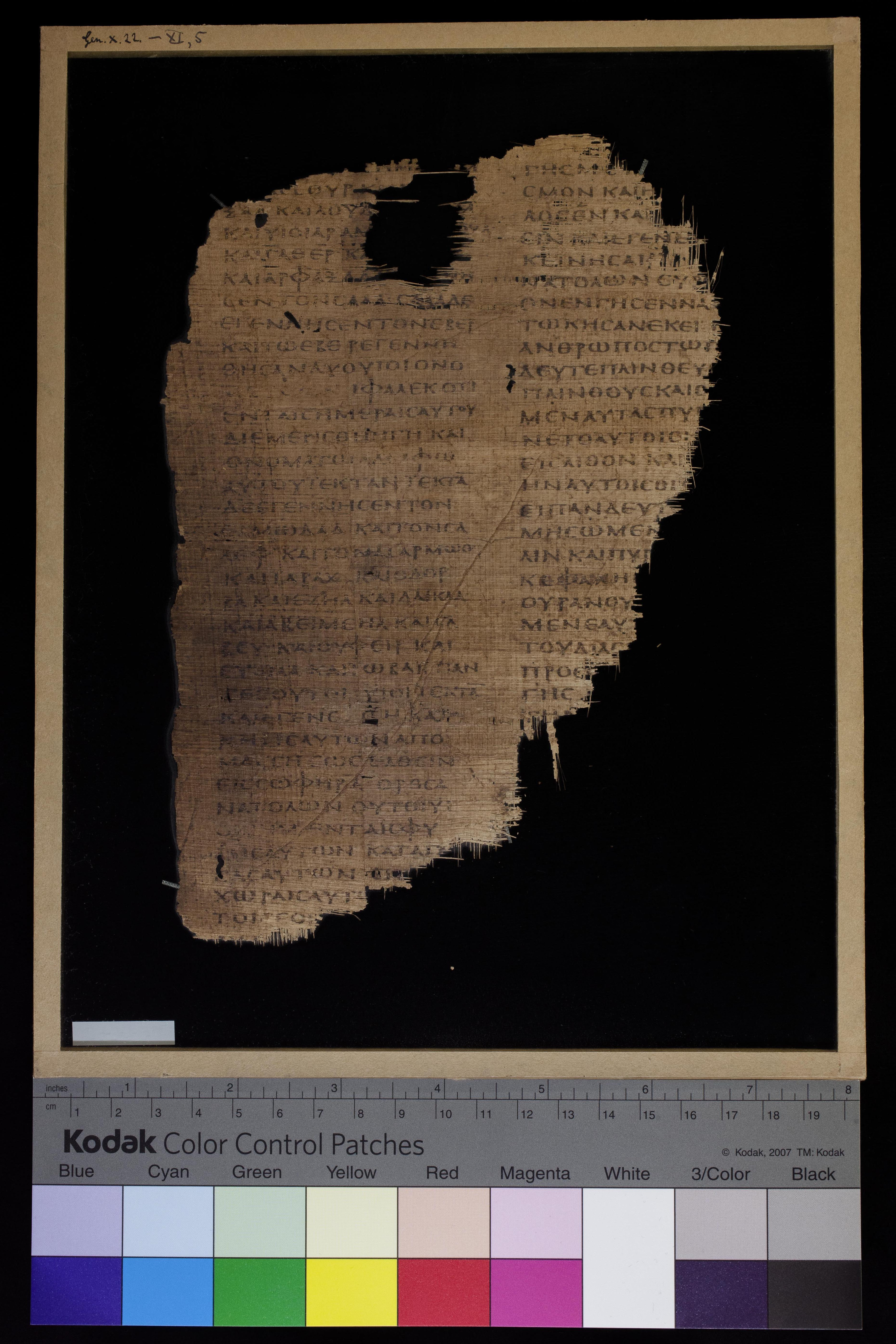 Papyrus Chester Beatty IV (Rahlfs 961) showing Genesis 11:2 from 4th Century AD found in Egypt, currently housed at Chester Beatty Library, Dublin