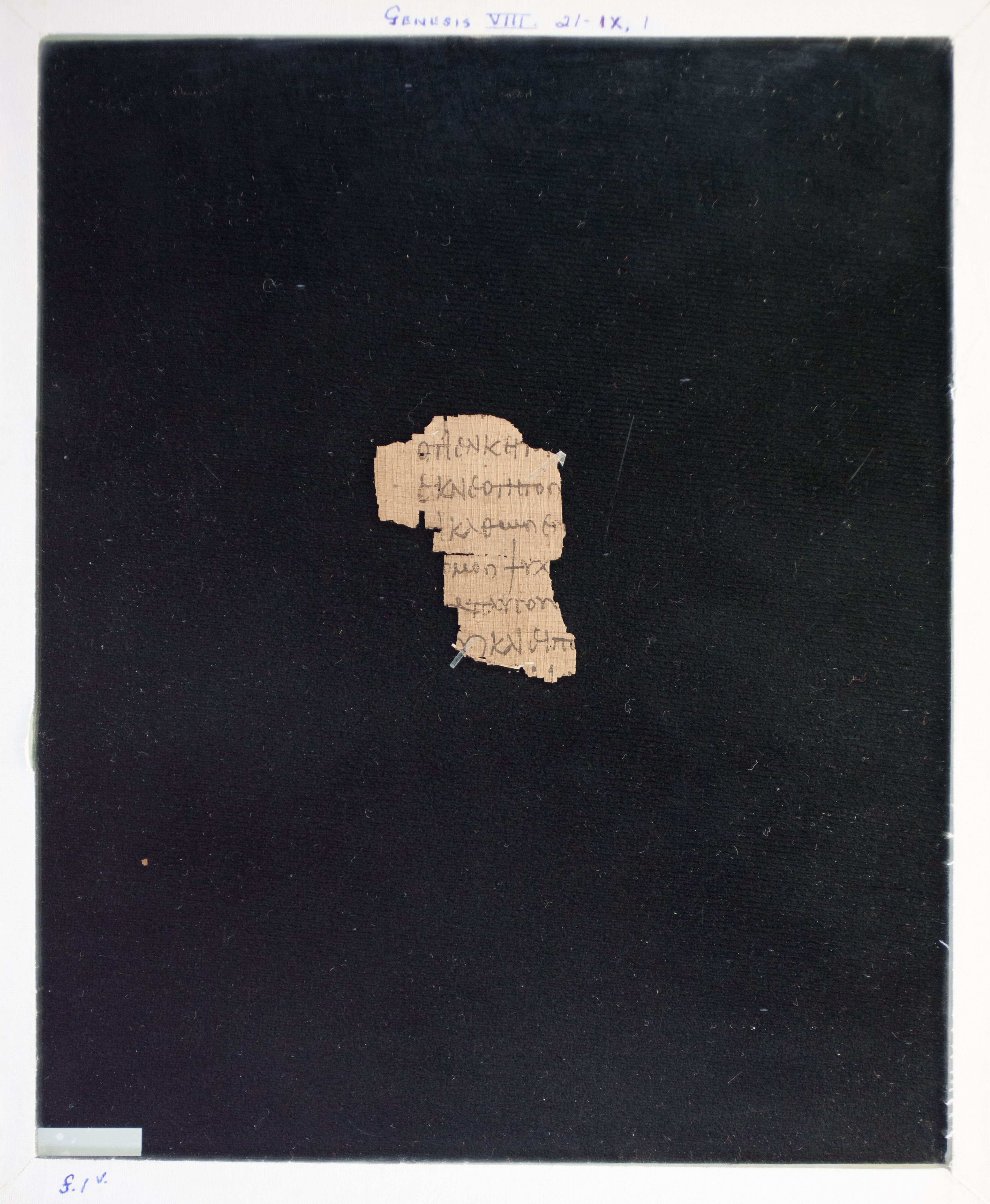 Papyrus Chester Beatty V showing Genesis 8:21 from 3rd Century AD found in Egypt, currently housed at Chester Beatty Library, Dublin