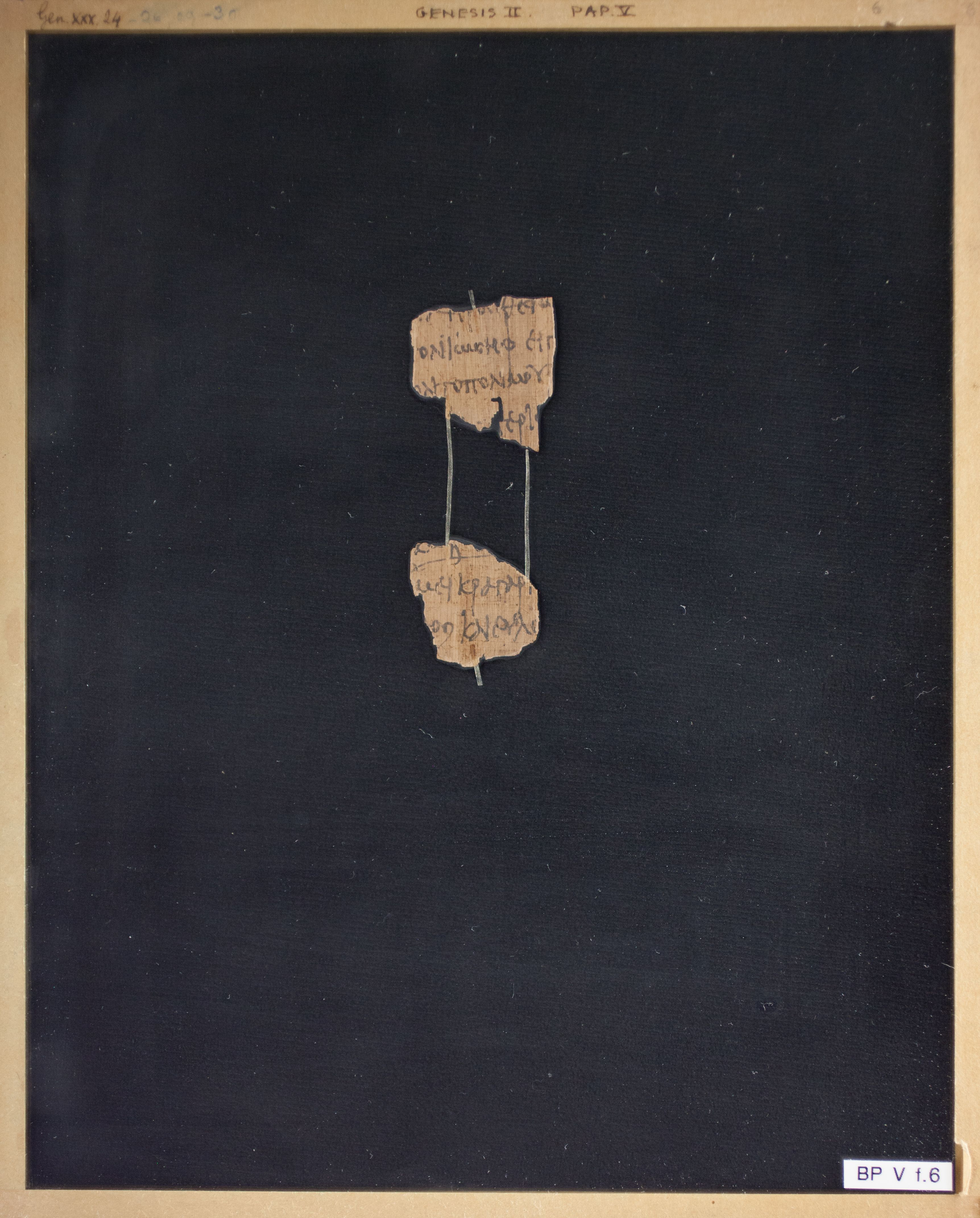 Papyrus Chester Beatty V showing Genesis 30:28 from 3rd Century AD found in Egypt, currently housed at Chester Beatty Library, Dublin