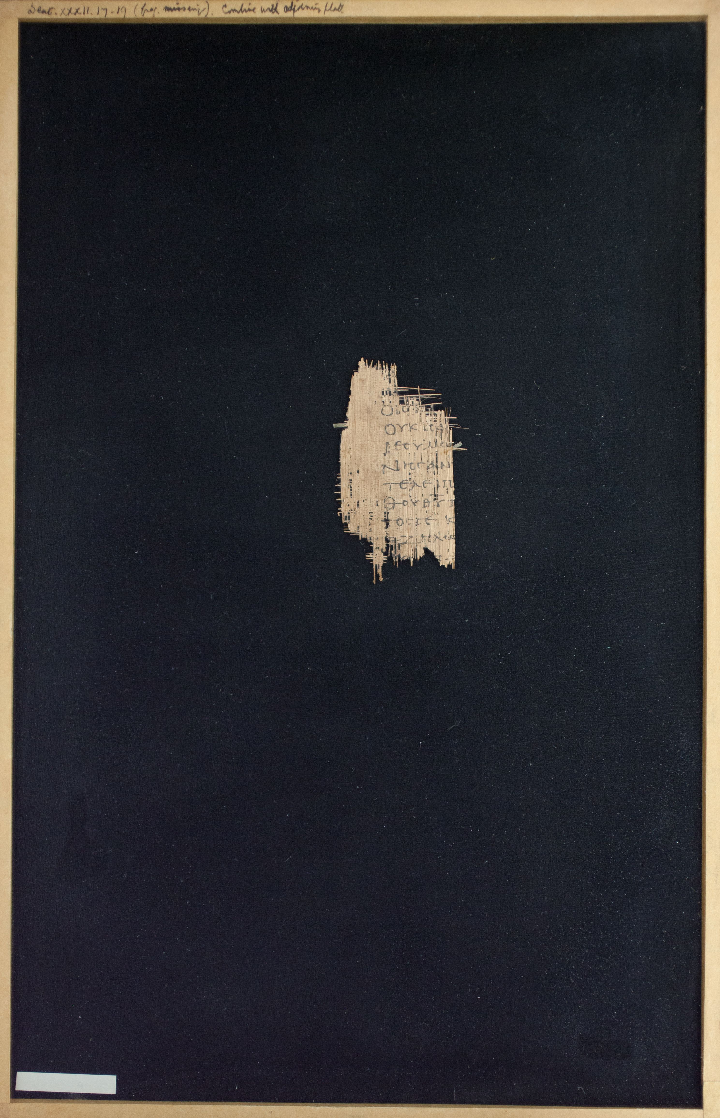 Papyrus Chester Beatty VI (Scan 1) showing Deuteronomy 32:17 from Mid-2nd Century AD - Mid-3rd Century AD found in Aphroditopolis (Atfih), Egypt, currently housed at Chester Beatty Library, Dublin & University of Michigan, Ann Arbor