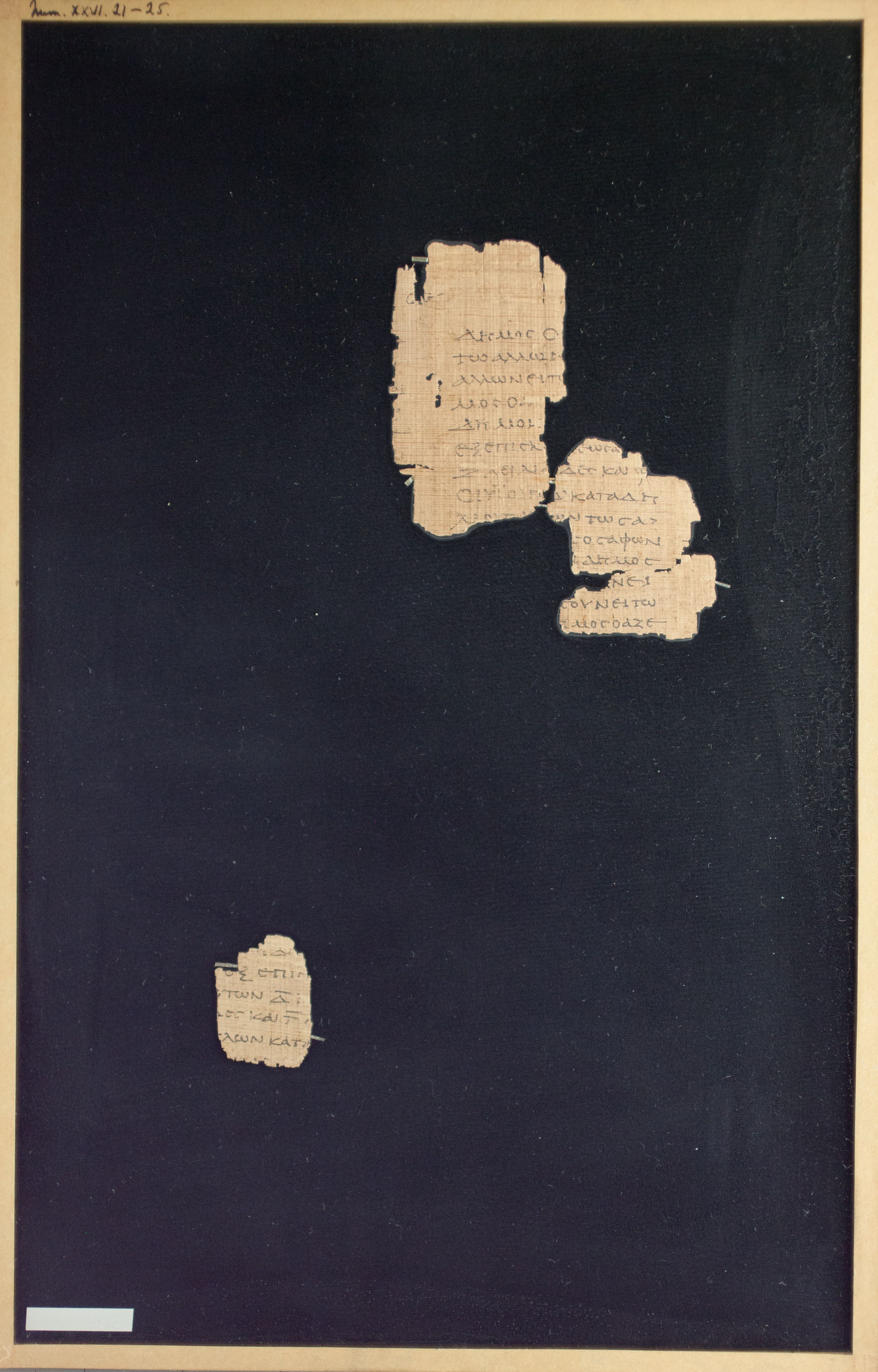 Papyrus Chester Beatty VI showing Numbers 26:21 from Mid-2nd Century AD - Mid-3rd Century AD found in Aphroditopolis (Atfih), Egypt, currently housed at Chester Beatty Library, Dublin & University of Michigan, Ann Arbor