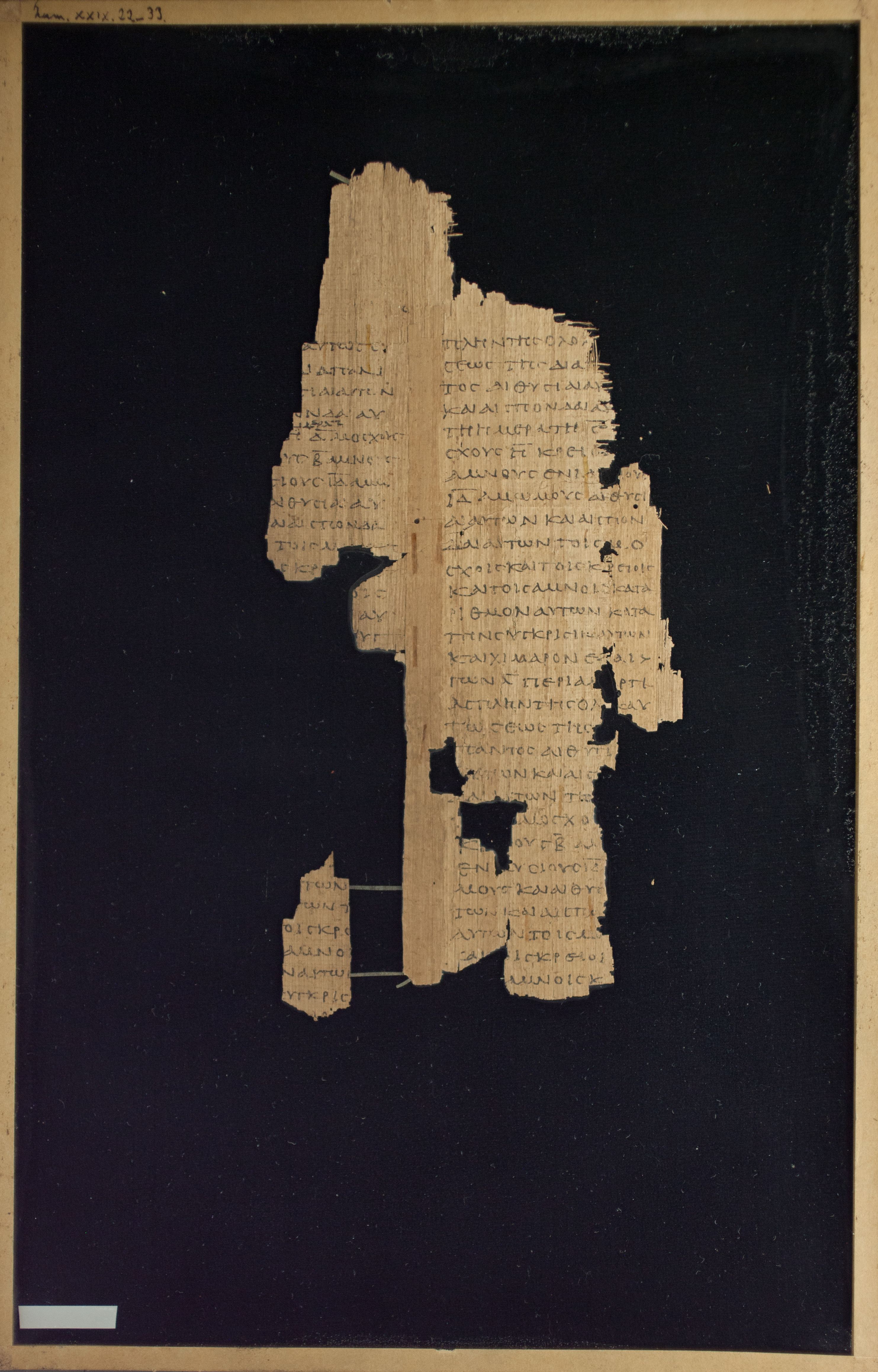 Papyrus Chester Beatty VI showing Numbers 29:32 from Mid-2nd Century AD - Mid-3rd Century AD found in Aphroditopolis (Atfih), Egypt, currently housed at Chester Beatty Library, Dublin & University of Michigan, Ann Arbor