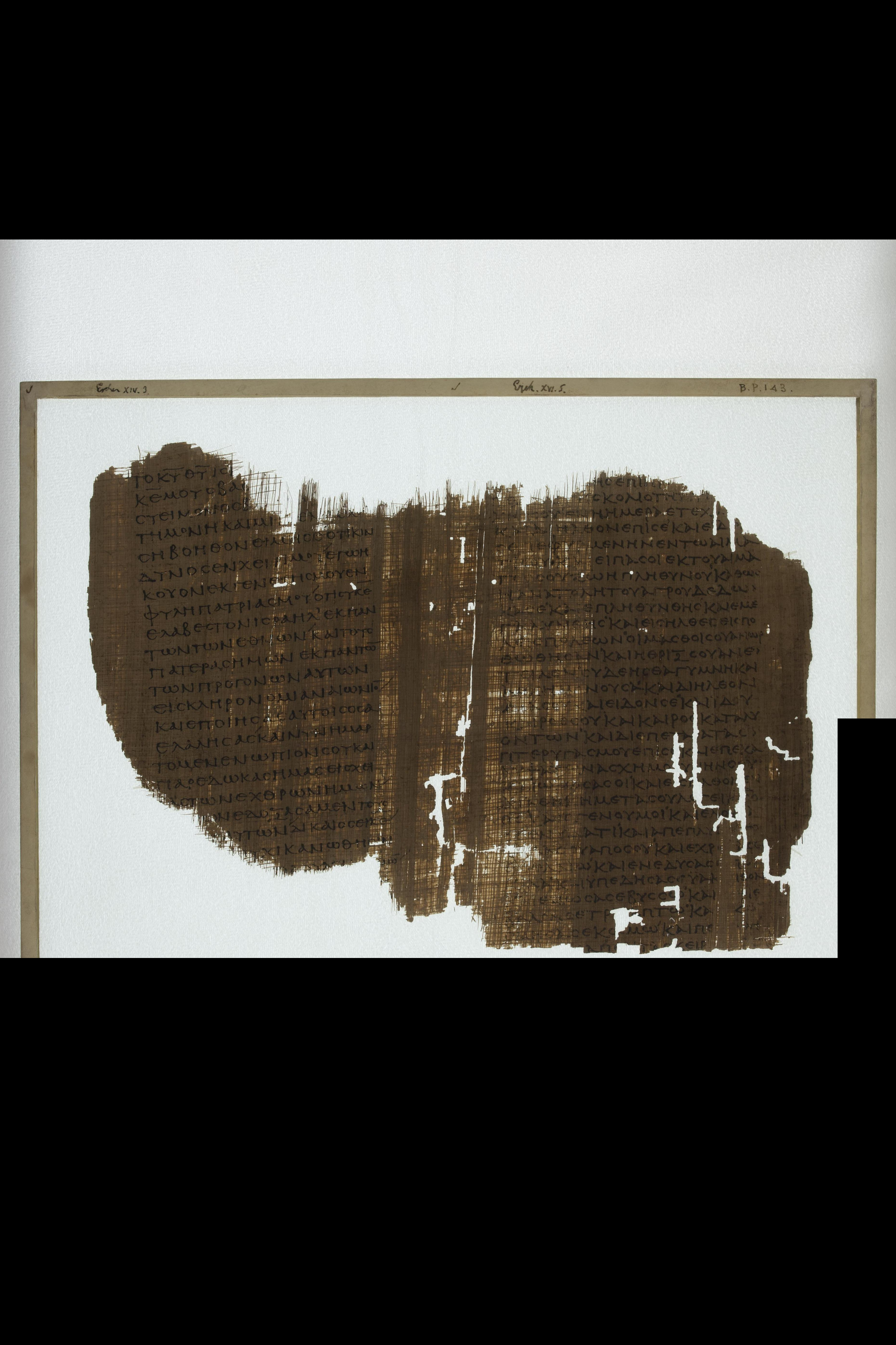 Papyrus 967 (Scan 2) showing Ezekiel 16:7 from Late 2nd Century - Early 3rd Century AD, currently housed at Chester Beatty Library (Dublin) and University of Cologne