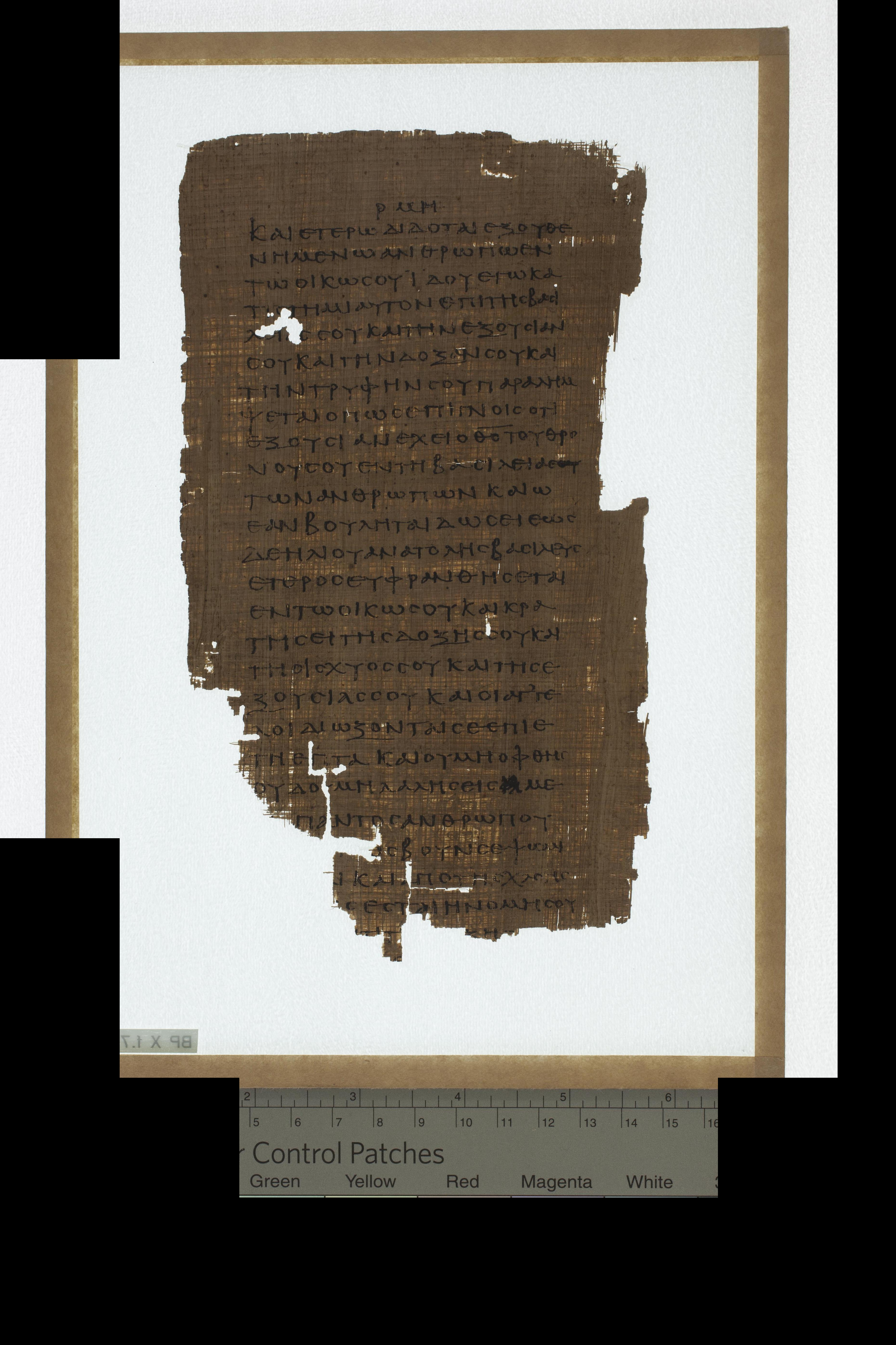Papyrus 967 (Scan 2) showing Daniel 4:29 from Late 2nd Century - Early 3rd Century AD, currently housed at Chester Beatty Library (Dublin) and University of Cologne