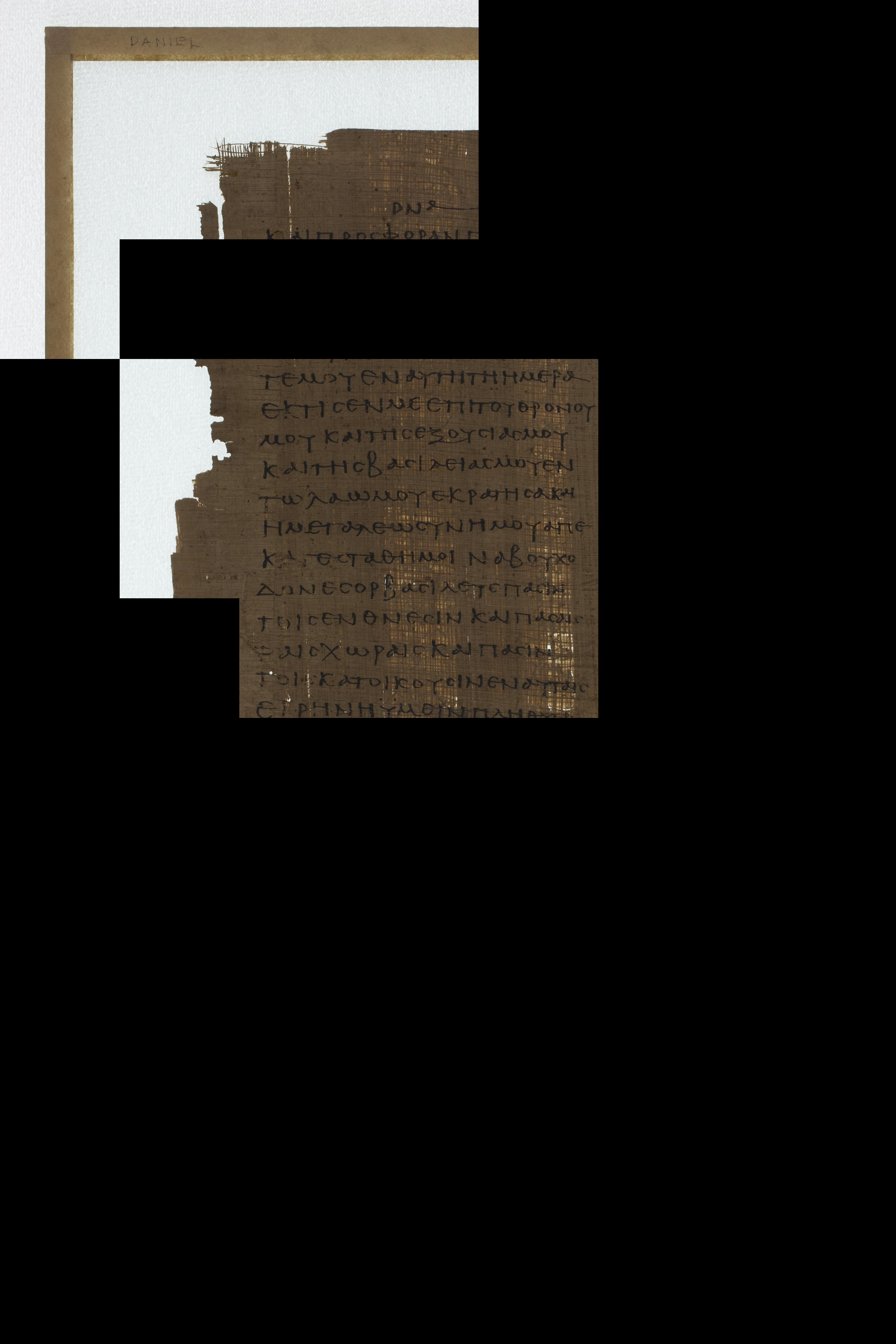 Papyrus 967 (Scan 4) showing Daniel 4:34 from Late 2nd Century - Early 3rd Century AD, currently housed at Chester Beatty Library (Dublin) and University of Cologne