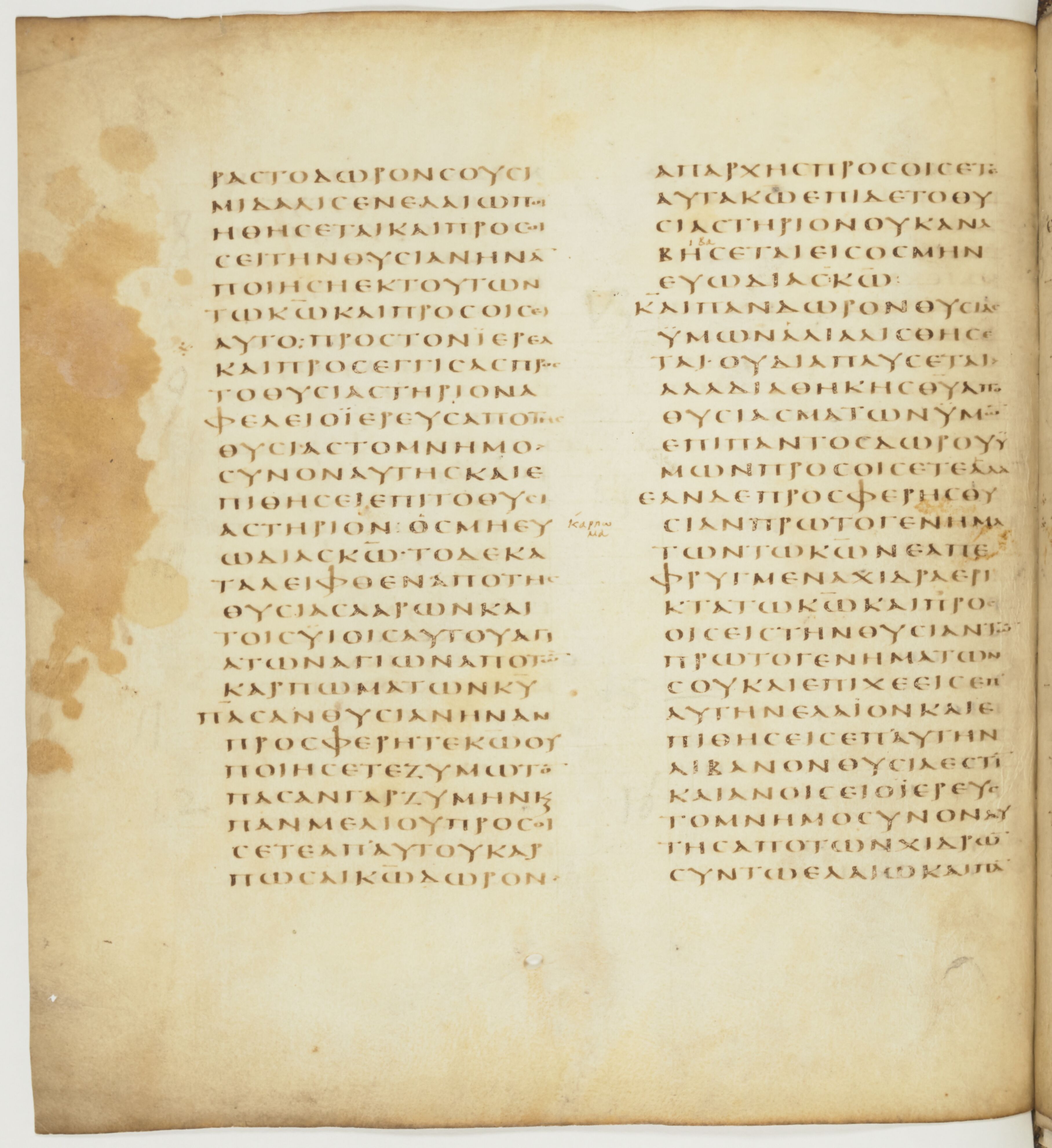 Codex Colberto-Sarravianus showing Leviticus 5:2 from Late 4th Century – Early 5th Century AD found in Egypt, currently housed at University Library, Leiden; Bibliothèque nationale de France, Paris; National Library of Russia, Saint Petersburg
