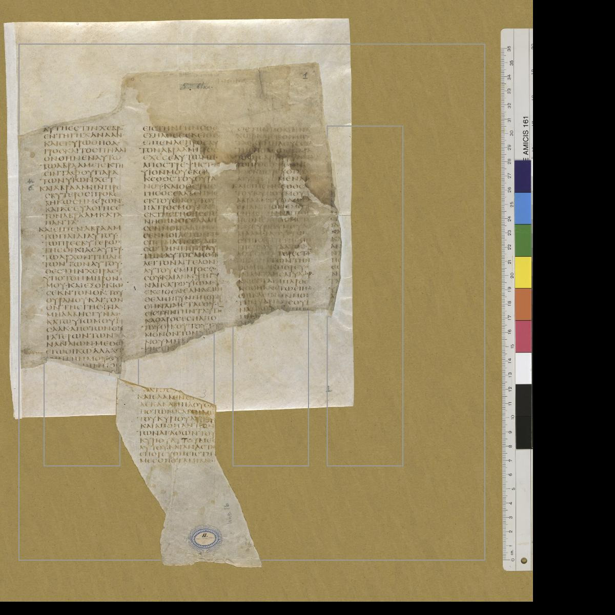 Codex Sinaiticus showing Genesis 24:13 from 4th Century AD found in St. Catherine's Monastery, Sinai, Egypt, currently housed at British Library, London; Leipzig University Library; National Library of Russia; St. Catherine's Monastery