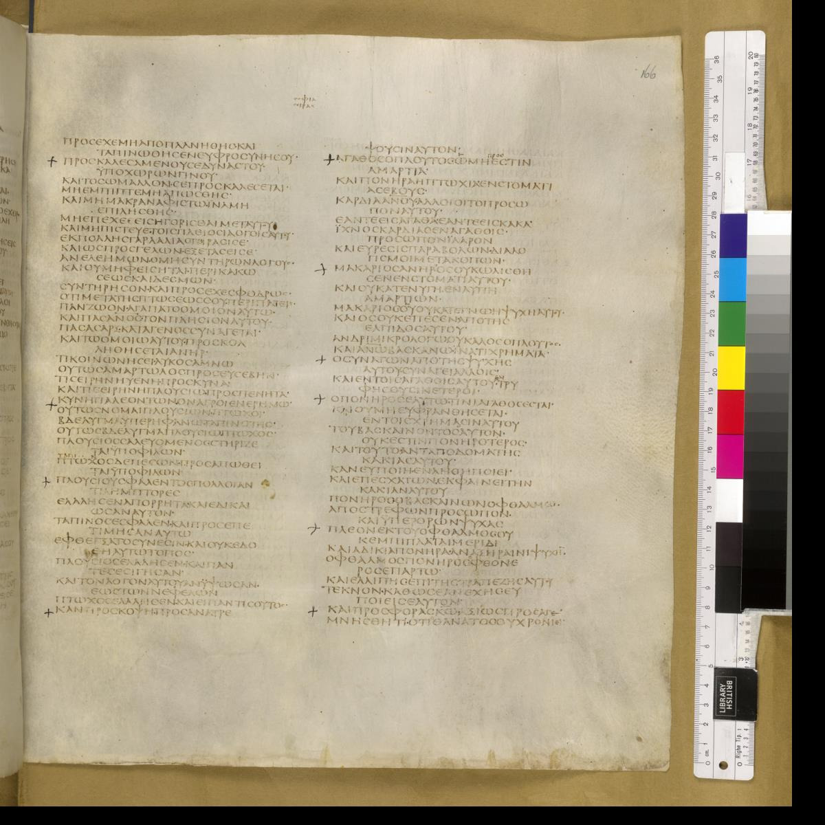 Codex Sinaiticus showing Sirach 13:21 from 4th Century AD found in St. Catherine's Monastery, Sinai, Egypt, currently housed at British Library, London; Leipzig University Library; National Library of Russia; St. Catherine's Monastery