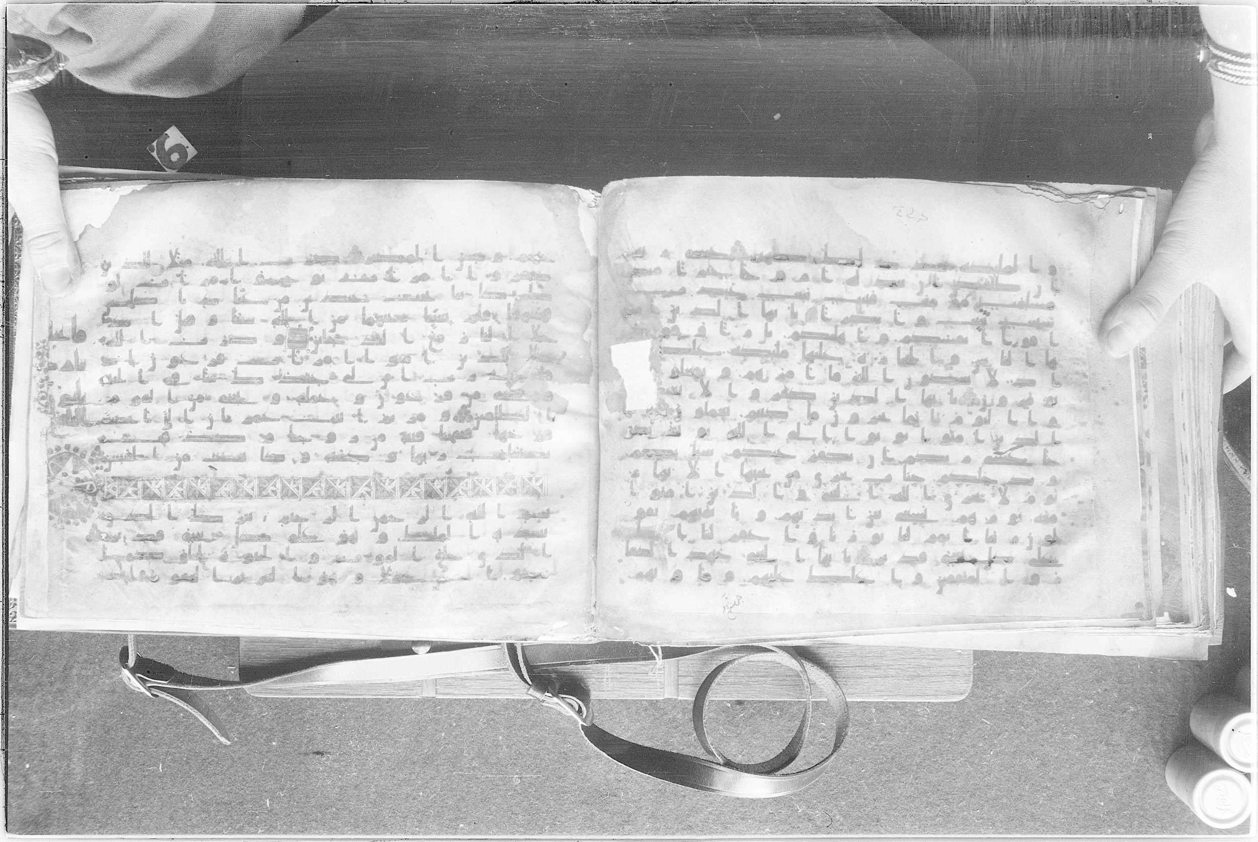 Meknes, Private library of Sherif ʿAbdarraḥmān b. Zīdān, no call number (Scan 2), in kūfī (type C.I) script, showing Surah 66:7 from 8th Century AD found in Meknes, Morocco, currently housed at Private library of Sherif ʿAbdarraḥmān b. Zīdān, Meknes (with fragments in Rabat, Kuwait, and private collections)