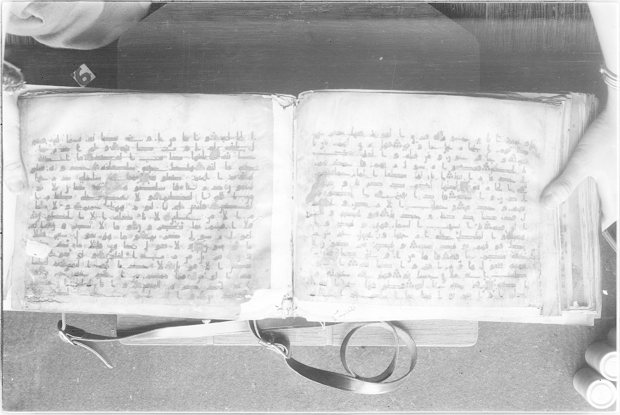 Meknes, Private library of Sherif ʿAbdarraḥmān b. Zīdān, no call number (Scan 2), in kūfī (type C.I) script, showing Surah 69:21 from 8th Century AD found in Meknes, Morocco, currently housed at Private library of Sherif ʿAbdarraḥmān b. Zīdān, Meknes (with fragments in Rabat, Kuwait, and private collections)