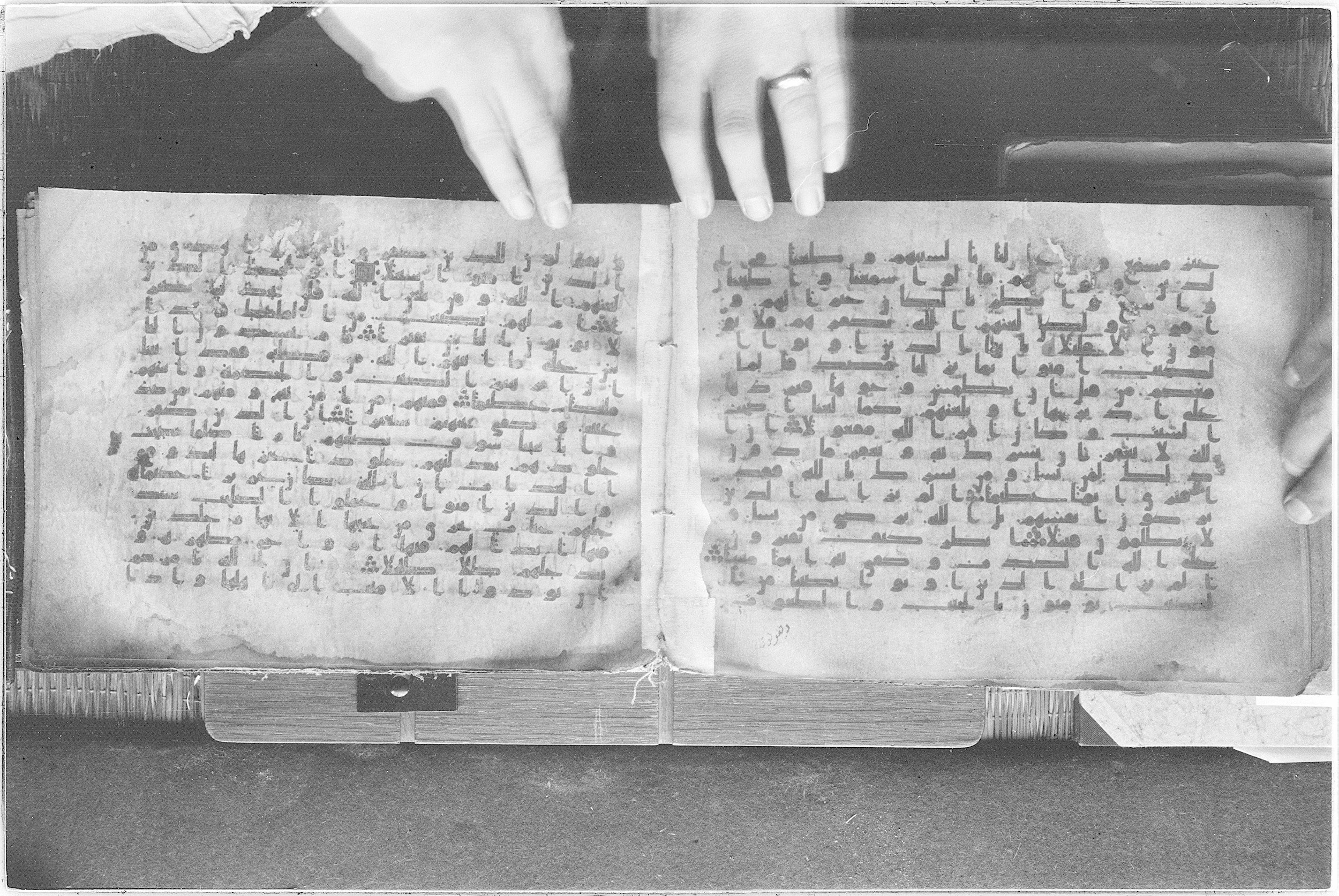 Meknes, Private library of Sherif ʿAbdarraḥmān b. Zīdān, no call number (Scan 2), in kūfī (type C.I) script, showing Surah 4:49 from 8th Century AD found in Meknes, Morocco, currently housed at Private library of Sherif ʿAbdarraḥmān b. Zīdān, Meknes (with fragments in Rabat, Kuwait, and private collections)