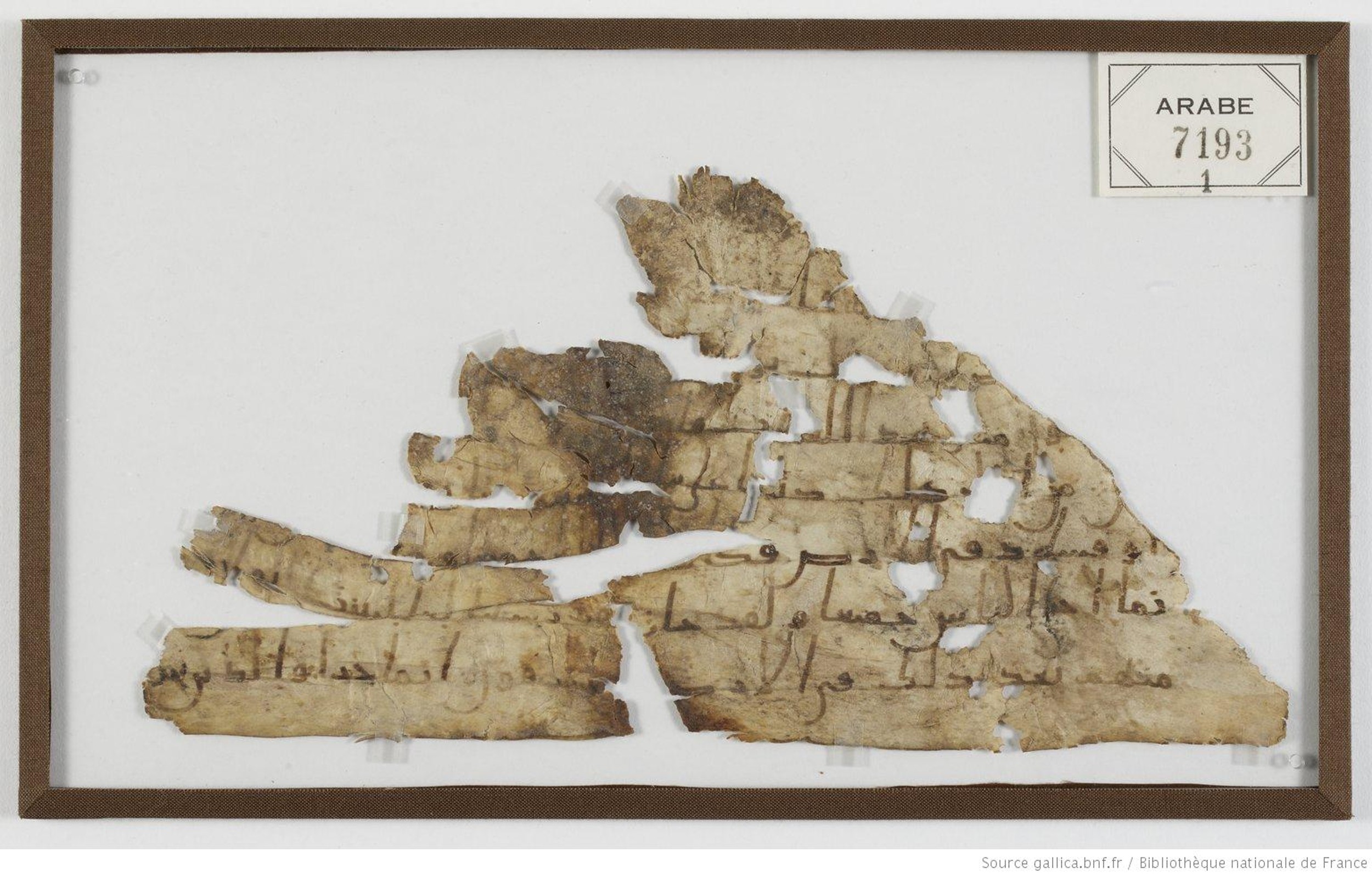 London, The British Library, Or. 2165 (Scan 1), in ḥiǧāzī II script, showing Surah 5:32 from Mid 7th to Mid 8th Century AD found in Fustat (Old Cairo), Egypt, currently housed at The British Library, London