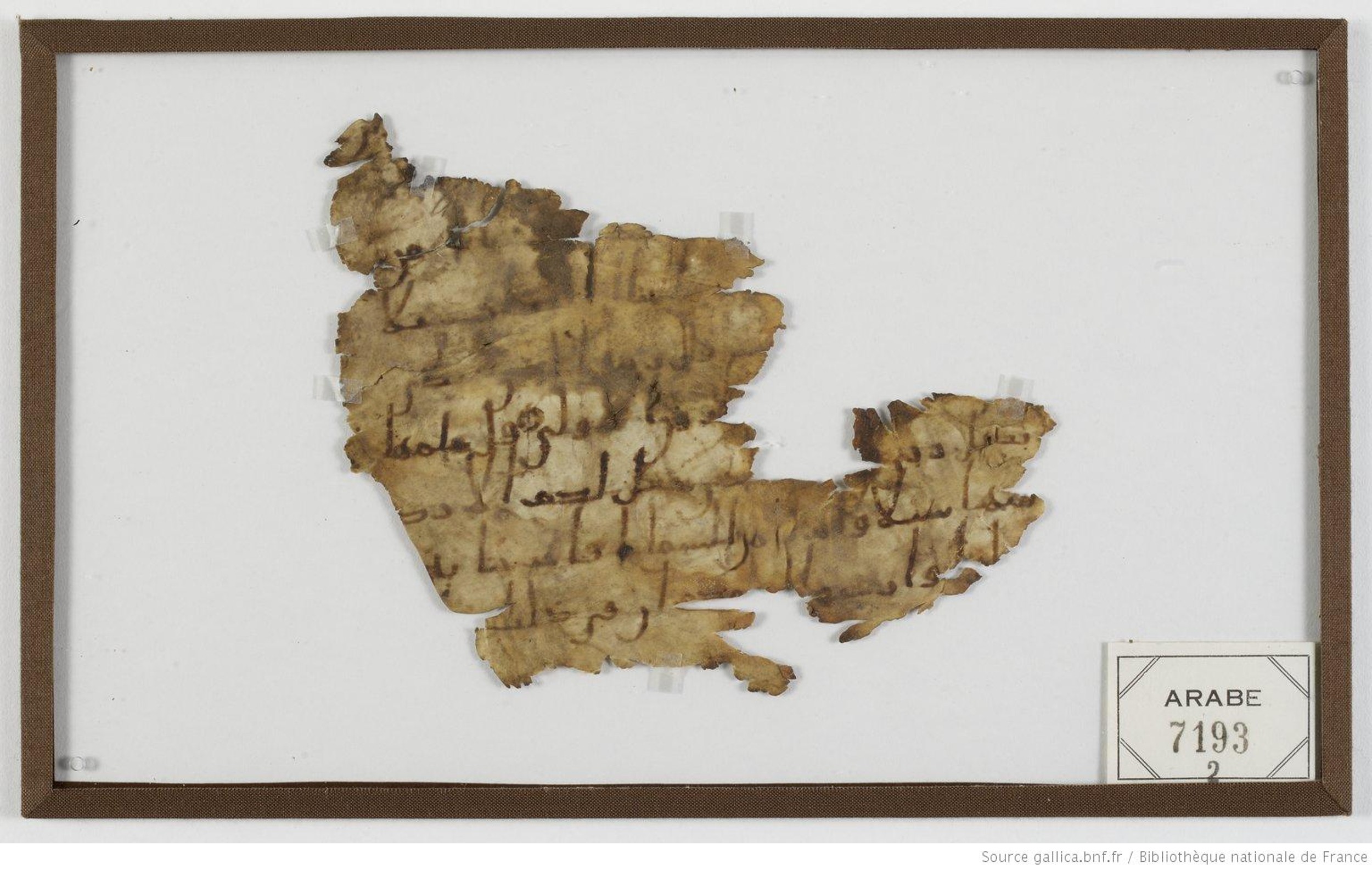 London, The British Library, Or. 2165, in ḥiǧāzī II script, showing Surah 20:49 from Mid 7th to Mid 8th Century AD found in Fustat (Old Cairo), Egypt, currently housed at The British Library, London