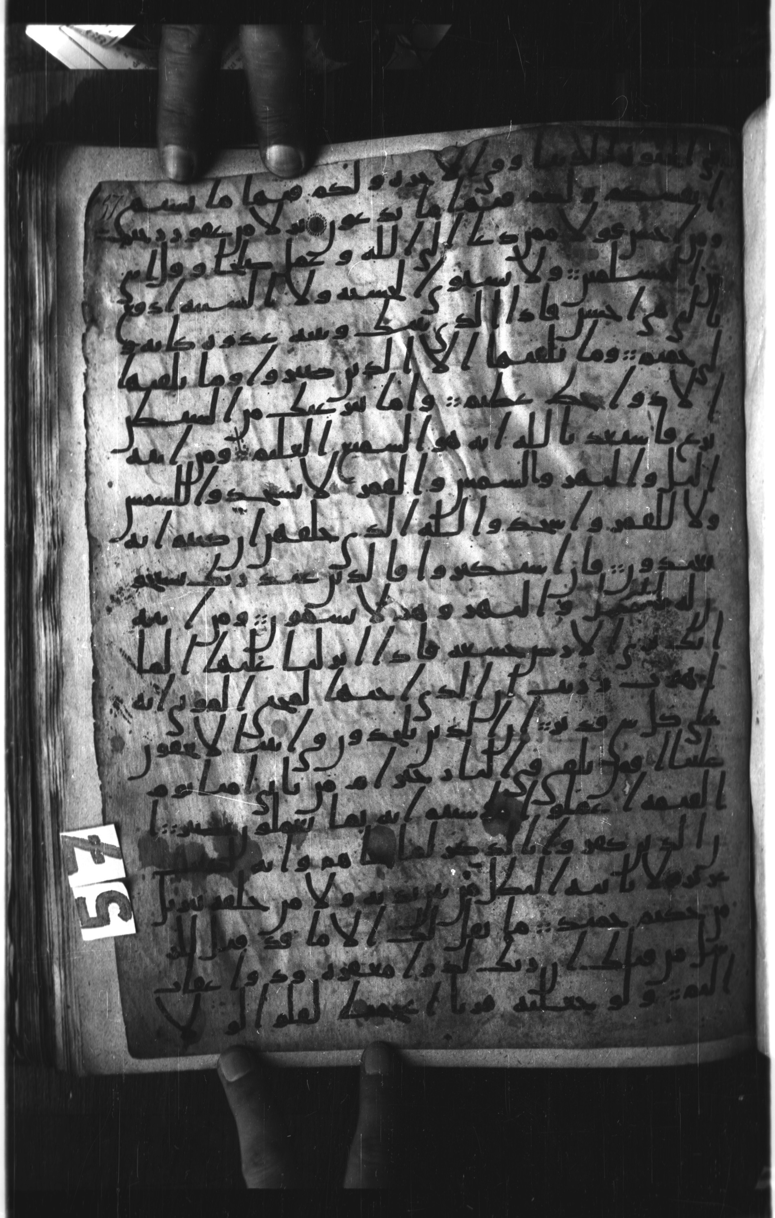 London, The British Library, Or. 2165 (Scan 1), in ḥiǧāzī II script, showing Surah 41:39 from Mid 7th to Mid 8th Century AD found in Fustat (Old Cairo), Egypt, currently housed at The British Library, London