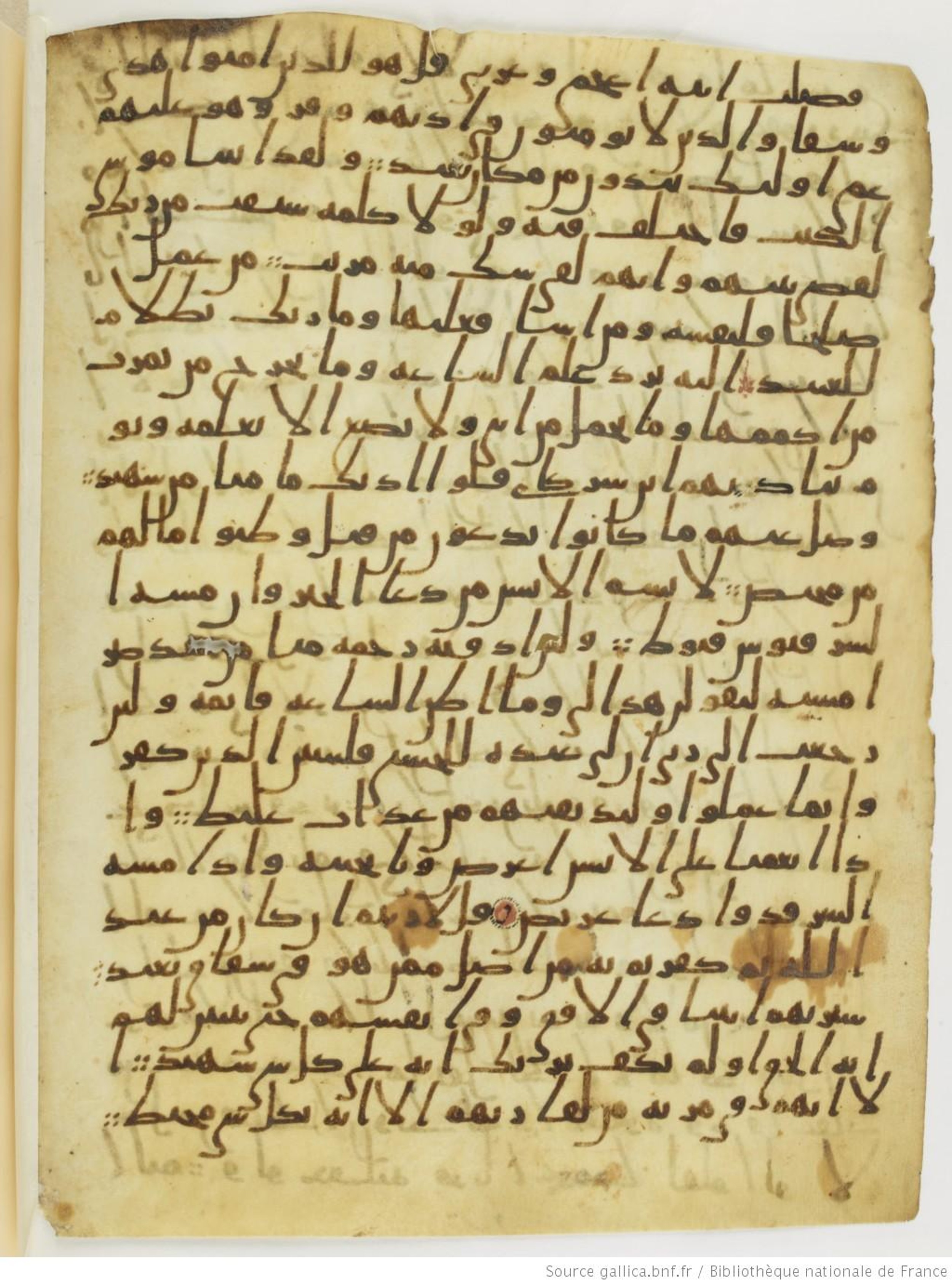 London, The British Library, Or. 2165, in ḥiǧāzī II script, showing Surah 41:49 from Mid 7th to Mid 8th Century AD found in Fustat (Old Cairo), Egypt, currently housed at The British Library, London