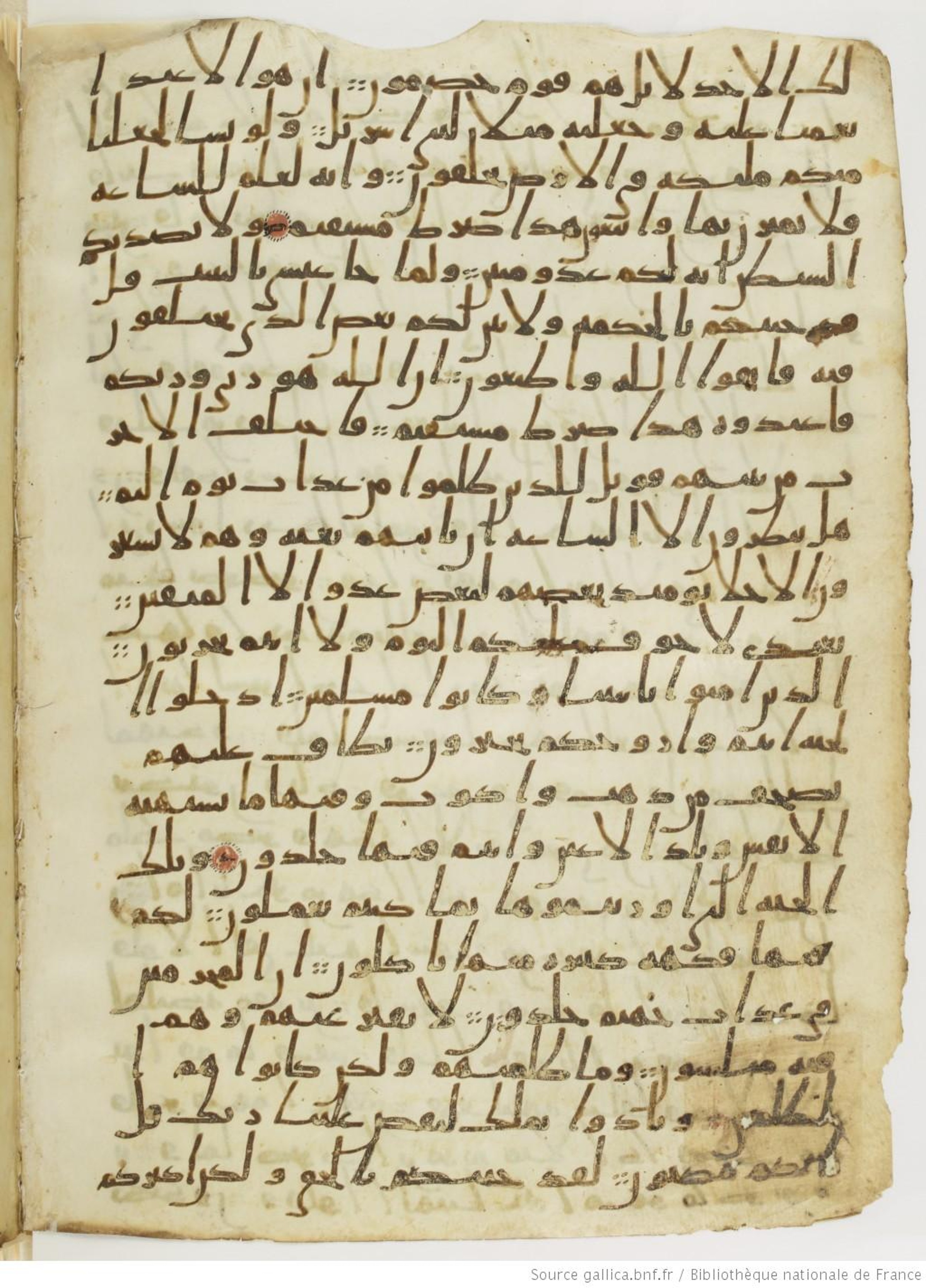 London, The British Library, Or. 2165, in ḥiǧāzī II script, showing Surah 43:71 from Mid 7th to Mid 8th Century AD found in Fustat (Old Cairo), Egypt, currently housed at The British Library, London