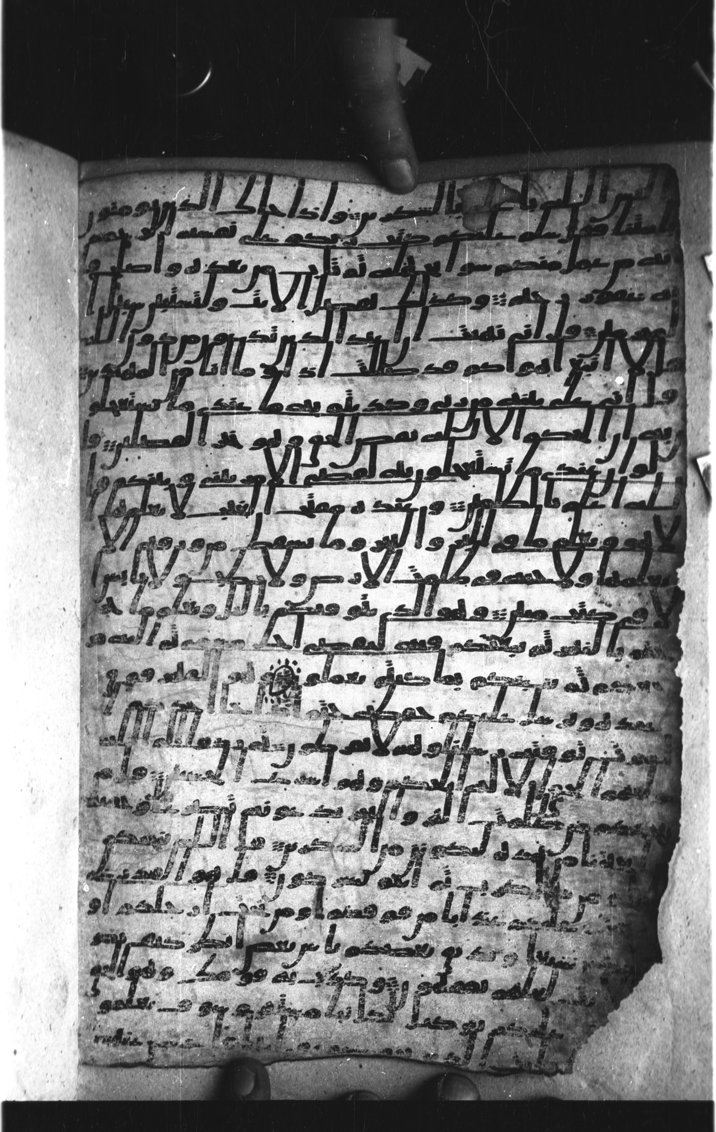 London, The British Library, Or. 2165 (Scan 3), in ḥiǧāzī II script, showing Surah 6:63 from Mid 7th to Mid 8th Century AD found in Fustat (Old Cairo), Egypt, currently housed at The British Library, London