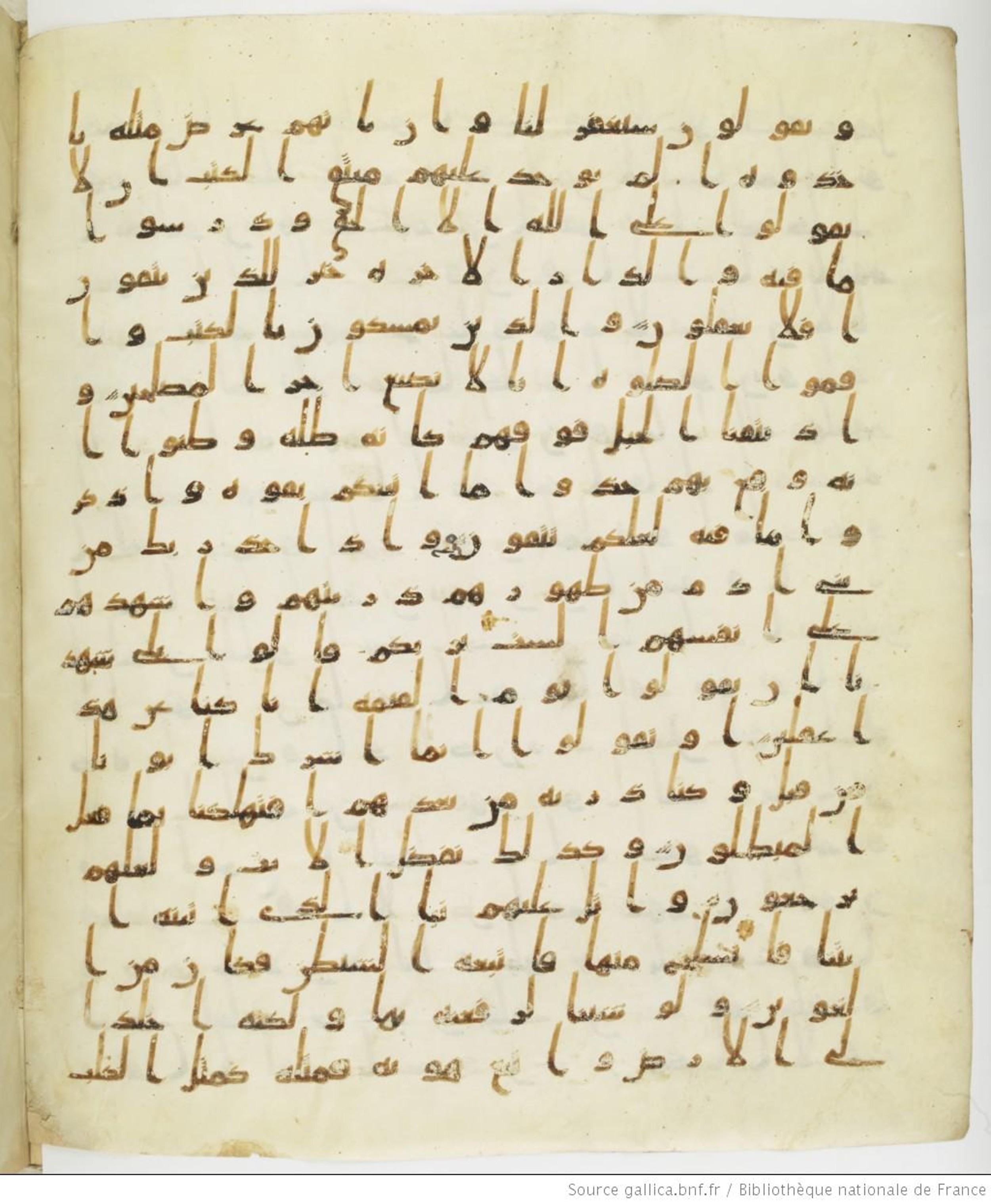 Staatsbibliothek zu Berlin, Ms. or. fol. 4313 (Scan 1), in Ḥiǧāzī (close to type II) script, showing Surah 7:175 from Mid to Late 7th Century AD found in Fustat (Old Cairo), Egypt, currently housed at Staatsbibliothek zu Berlin, Berlin