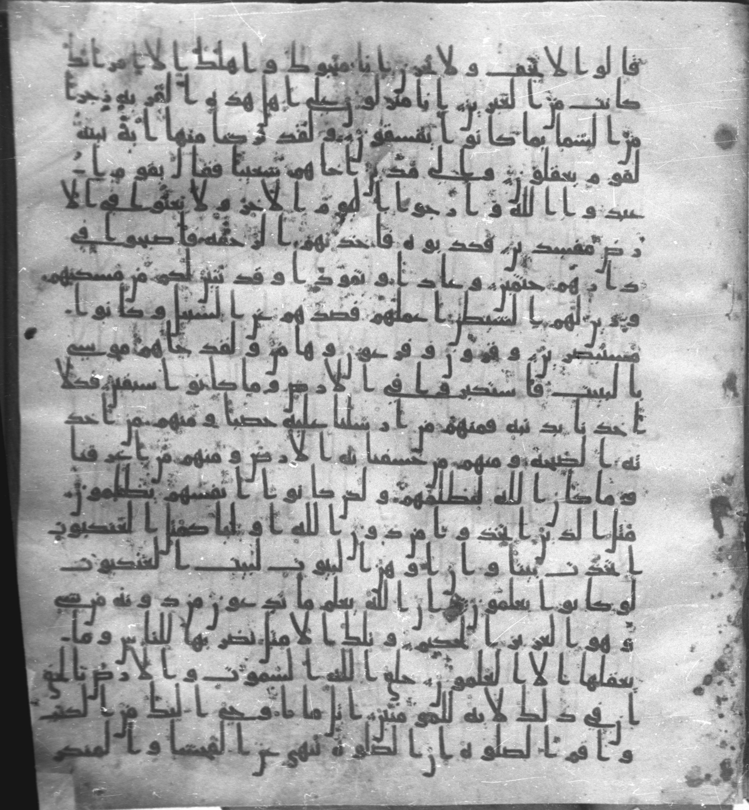 Staatsbibliothek zu Berlin, Ms. or. fol. 4313 (Scan 1), in Ḥiǧāzī (close to type II) script, showing Surah 29:39 from Mid to Late 7th Century AD found in Fustat (Old Cairo), Egypt, currently housed at Staatsbibliothek zu Berlin, Berlin