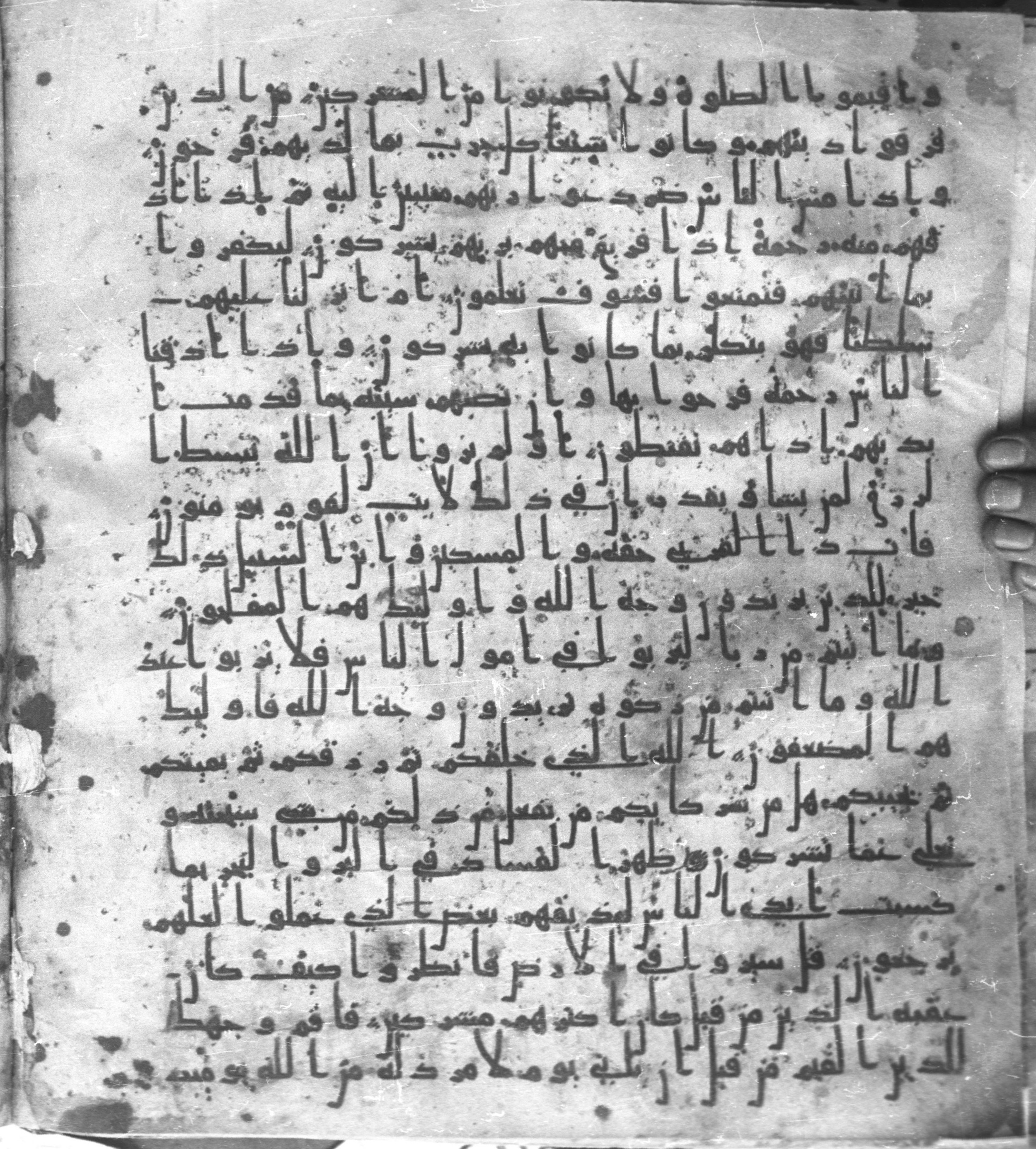 Staatsbibliothek zu Berlin, Ms. or. fol. 4313 (Scan 1), in Ḥiǧāzī (close to type II) script, showing Surah 30:32 from Mid to Late 7th Century AD found in Fustat (Old Cairo), Egypt, currently housed at Staatsbibliothek zu Berlin, Berlin