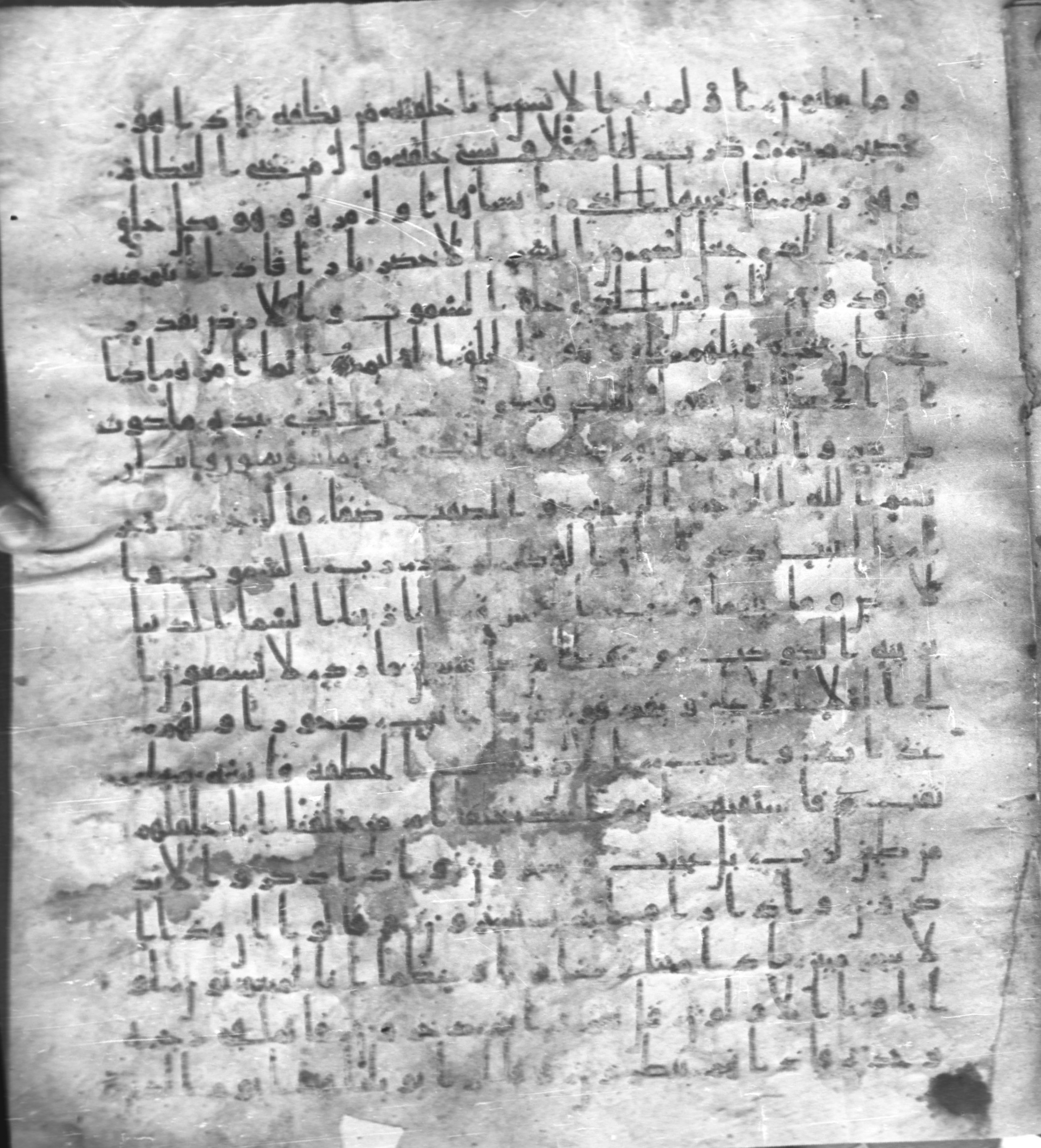 Staatsbibliothek zu Berlin, Ms. or. fol. 4313 (Scan 2), in Ḥiǧāzī (close to type II) script, showing Surah 37:13 from Mid to Late 7th Century AD found in Fustat (Old Cairo), Egypt, currently housed at Staatsbibliothek zu Berlin, Berlin