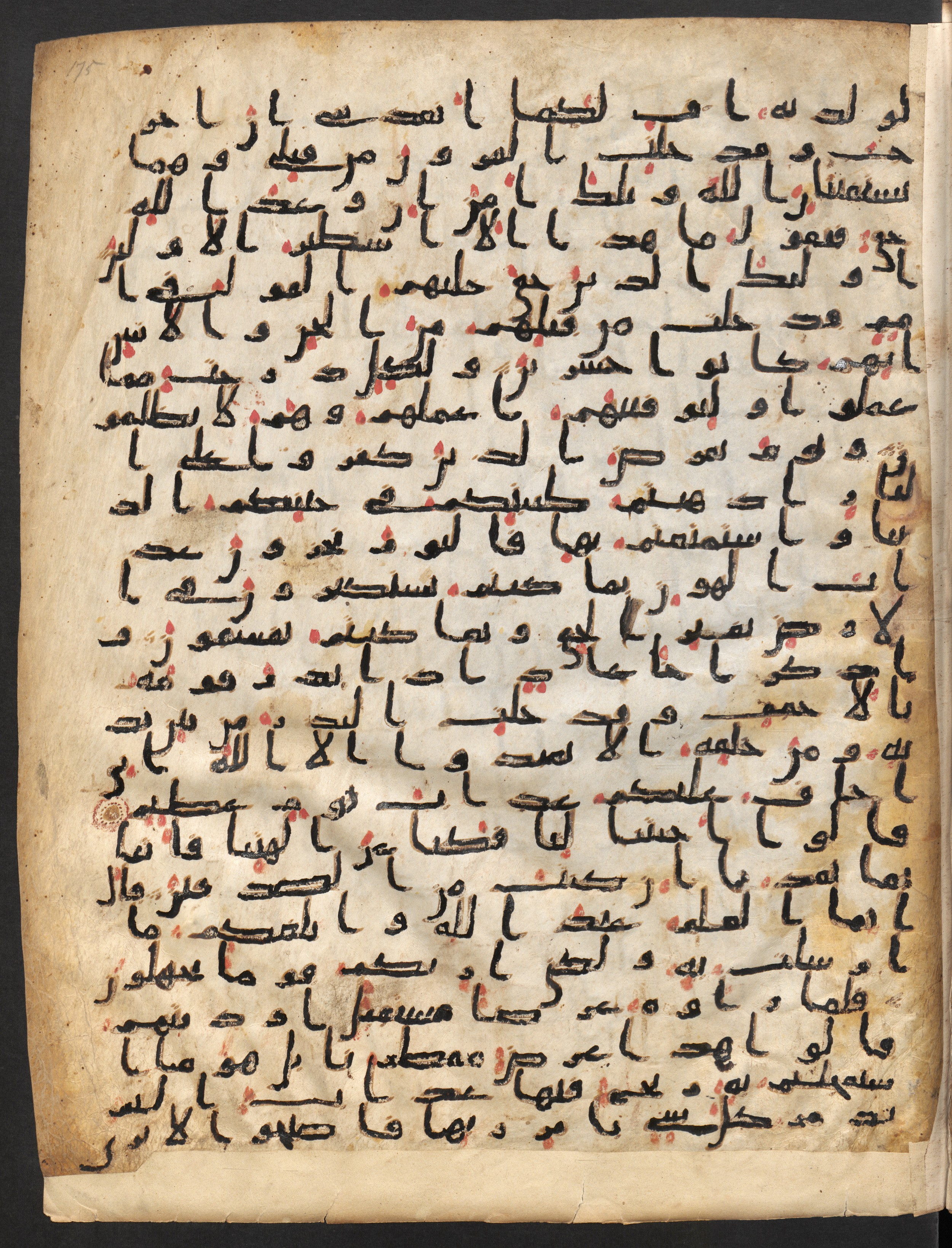 Staatsbibliothek zu Berlin, Ms. or. fol. 4313 (Scan 3), in Ḥiǧāzī (close to type II) script, showing Surah 46:23 from Mid to Late 7th Century AD found in Fustat (Old Cairo), Egypt, currently housed at Staatsbibliothek zu Berlin, Berlin
