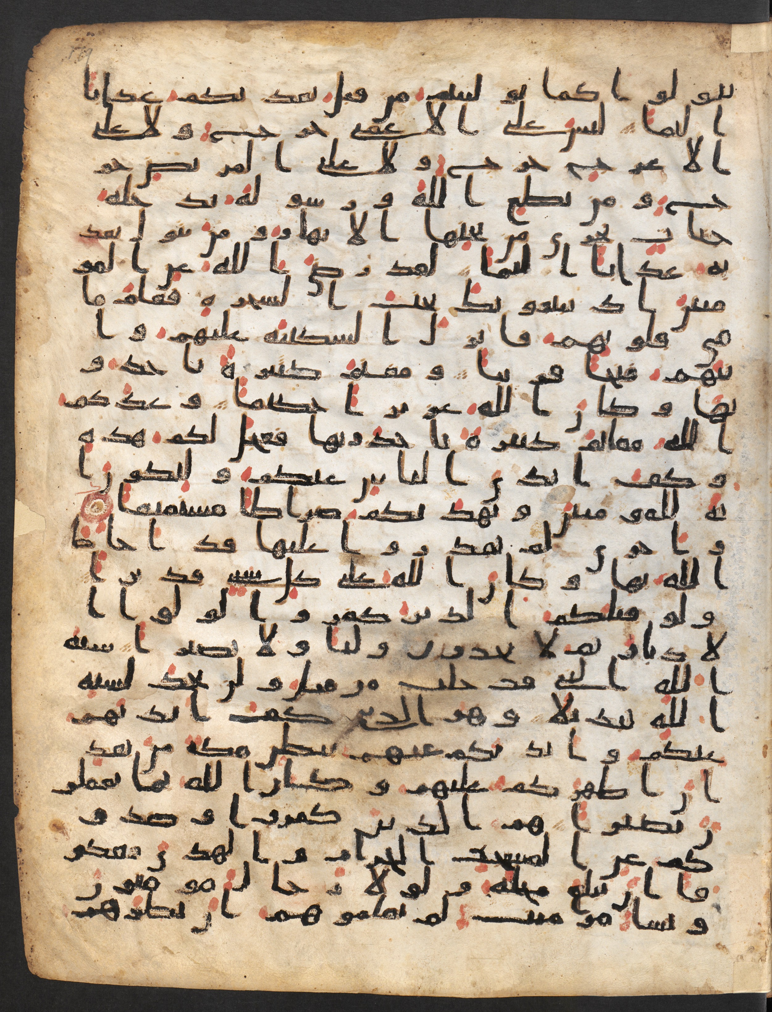 Staatsbibliothek zu Berlin, Ms. or. fol. 4313 (Scan 1), in Ḥiǧāzī (close to type II) script, showing Surah 48:21 from Mid to Late 7th Century AD found in Fustat (Old Cairo), Egypt, currently housed at Staatsbibliothek zu Berlin, Berlin