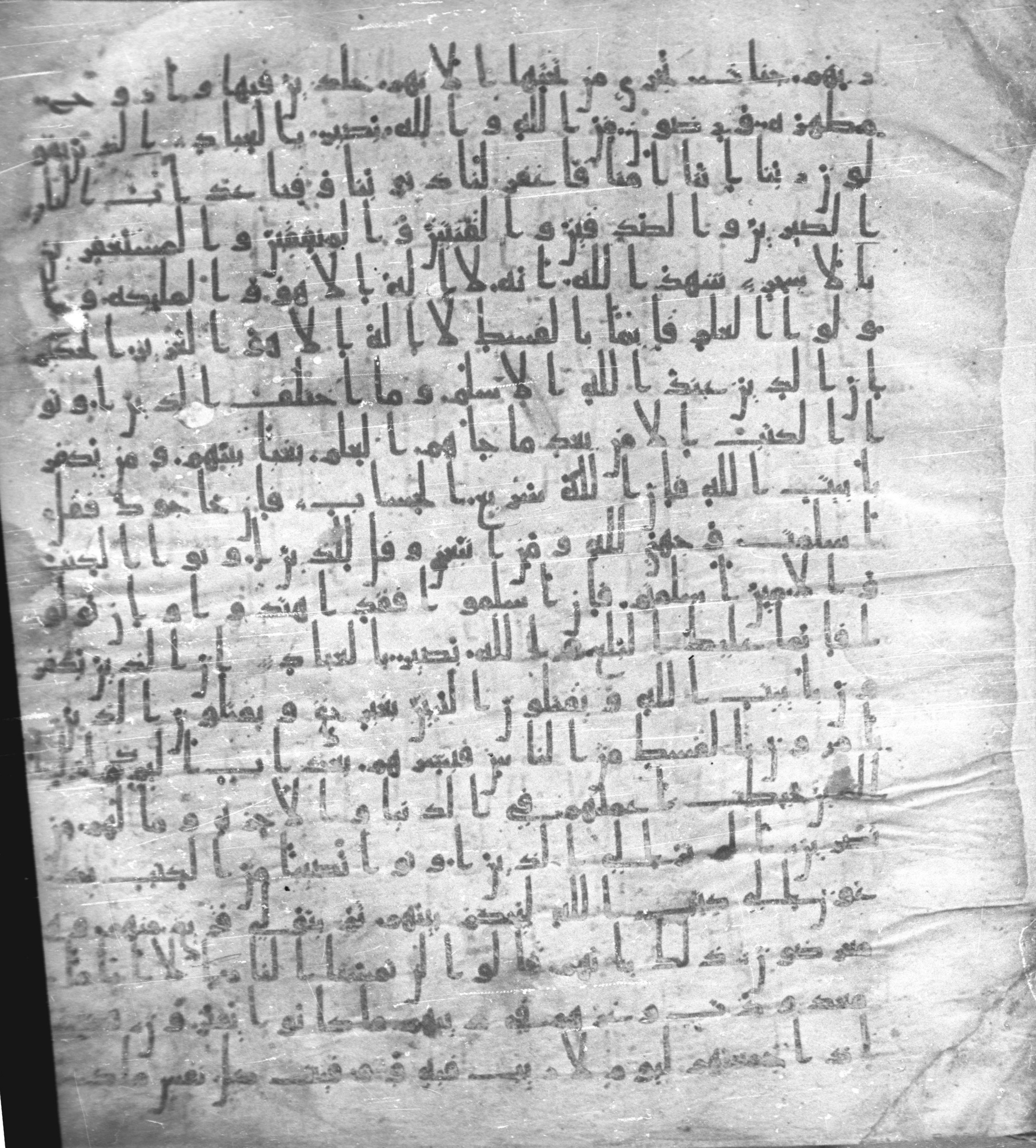 Staatsbibliothek zu Berlin, Ms. or. fol. 4313 (Scan 2), in Ḥiǧāzī (close to type II) script, showing Surah 3:21 from Mid to Late 7th Century AD found in Fustat (Old Cairo), Egypt, currently housed at Staatsbibliothek zu Berlin, Berlin