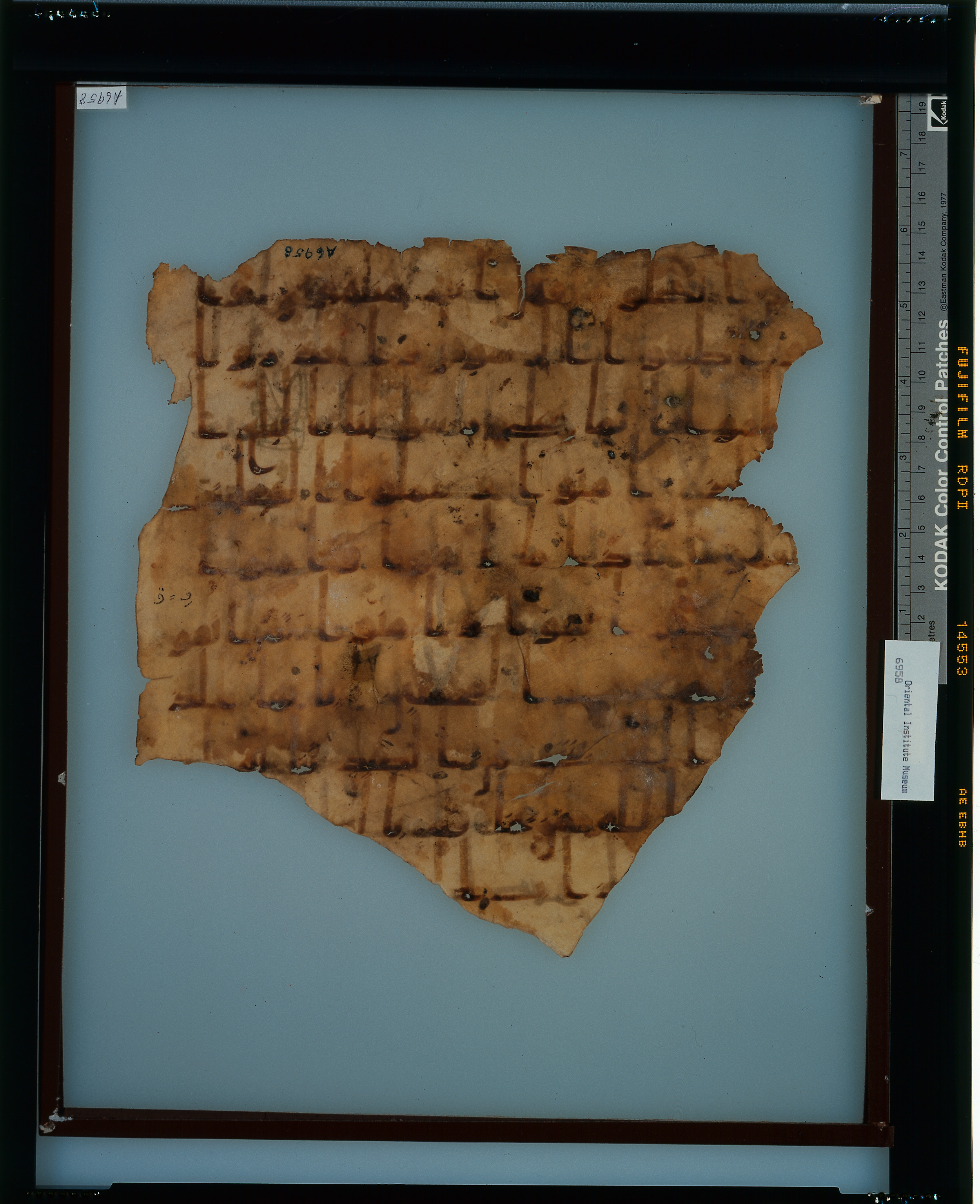 Staatsbibliothek zu Berlin, Ms. or. fol. 4313 (Scan 1), in Ḥiǧāzī (close to type II) script, showing Surah 5:92 from Mid to Late 7th Century AD found in Fustat (Old Cairo), Egypt, currently housed at Staatsbibliothek zu Berlin, Berlin
