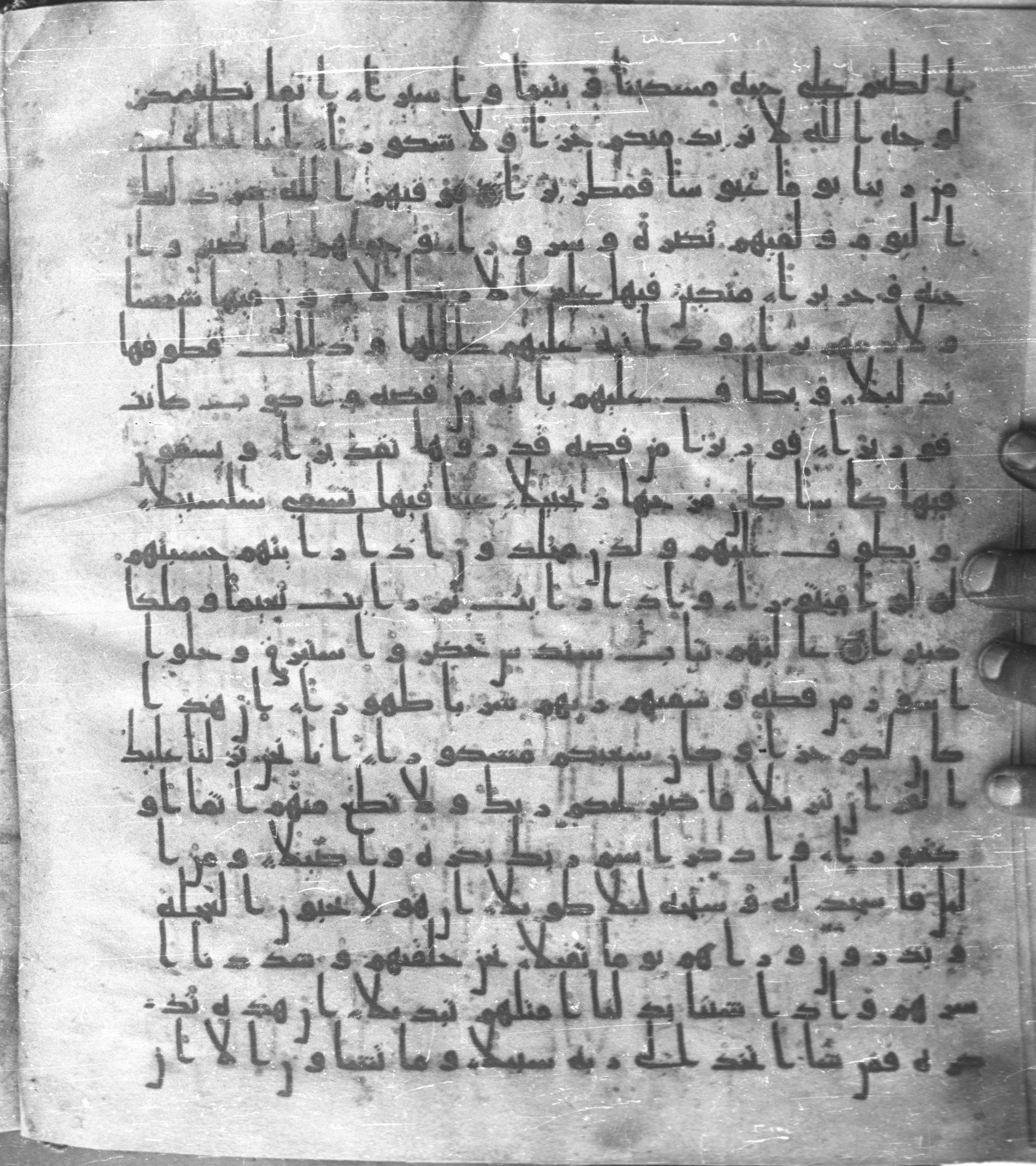 Staatsbibliothek zu Berlin, Ms. or. fol. 4313 (Scan 1), in Ḥiǧāzī (close to type II) script, showing Surah 76:21 from Mid to Late 7th Century AD found in Fustat (Old Cairo), Egypt, currently housed at Staatsbibliothek zu Berlin, Berlin