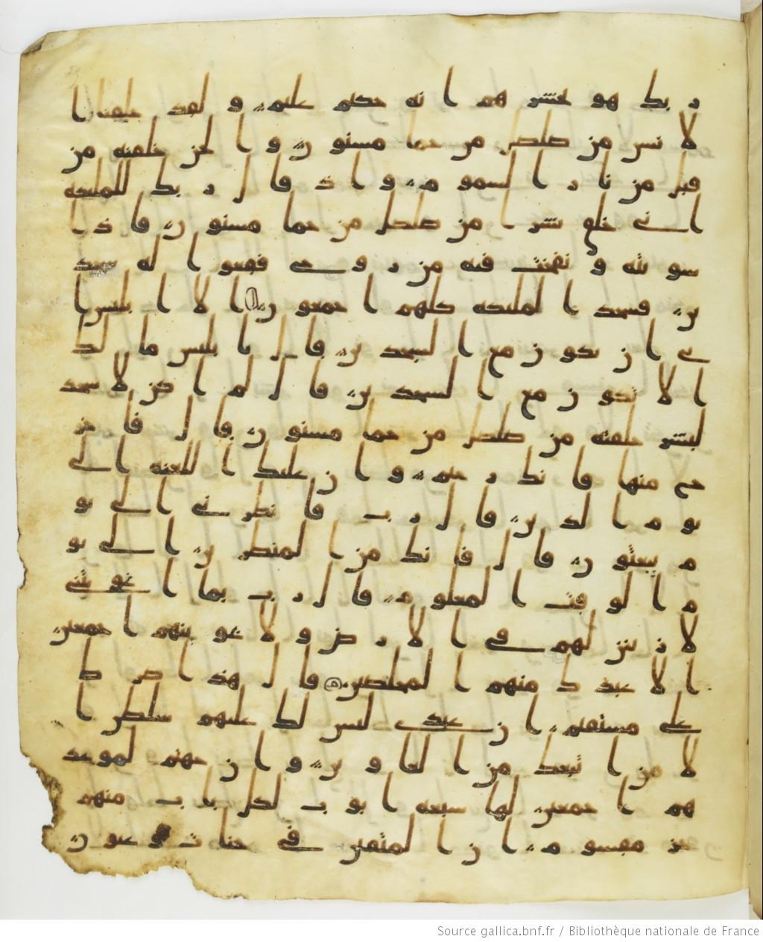 Staatsbibliothek zu Berlin, Ms. or. fol. 4313 (Scan 2), in Ḥiǧāzī (close to type II) script, showing Surah 15:39 from Mid to Late 7th Century AD found in Fustat (Old Cairo), Egypt, currently housed at Staatsbibliothek zu Berlin, Berlin
